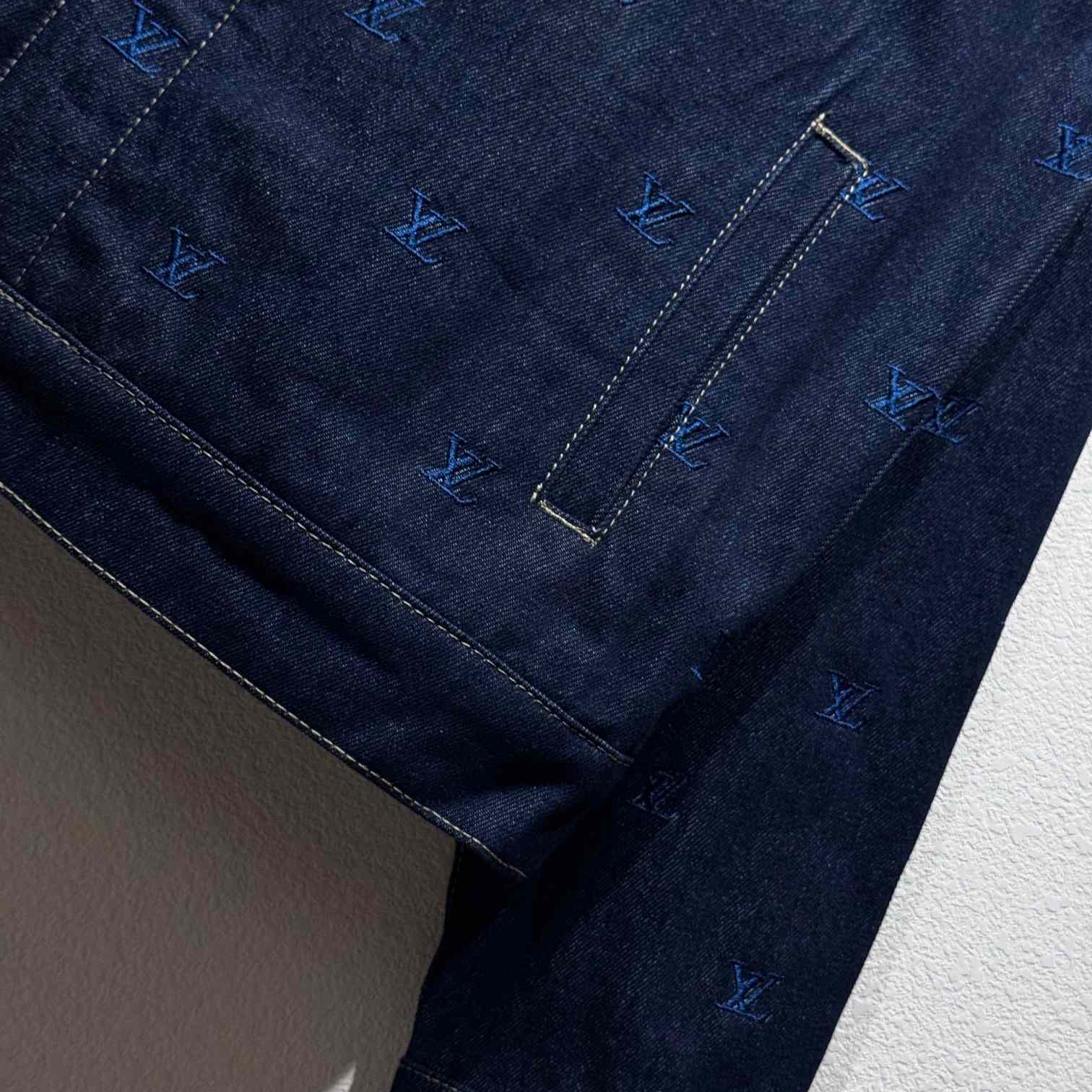 Louis Vuitton LV Blason Embroidered Denim Blouson   1AFYBZ - FashionPlug