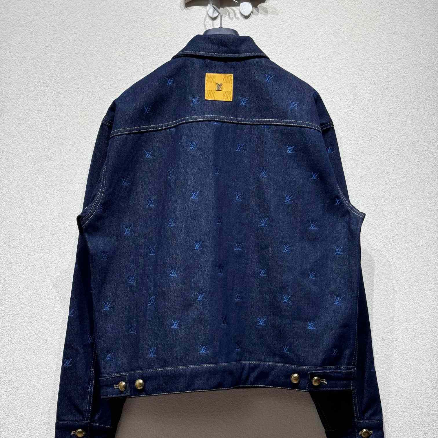 Louis Vuitton LV Blason Embroidered Denim Blouson   1AFYBZ - FashionPlug