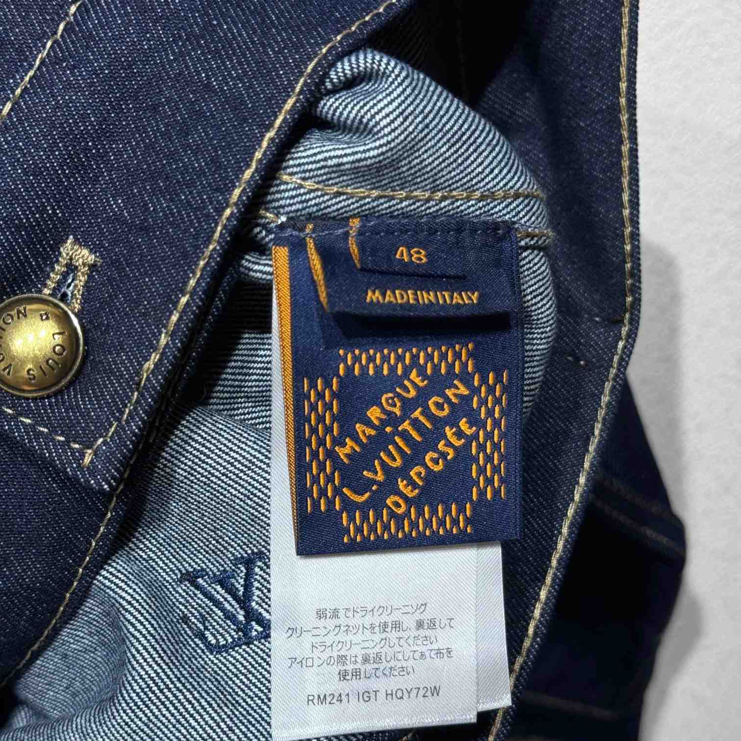 Louis Vuitton LV Blason Embroidered Denim Blouson   1AFYBZ - FashionPlug