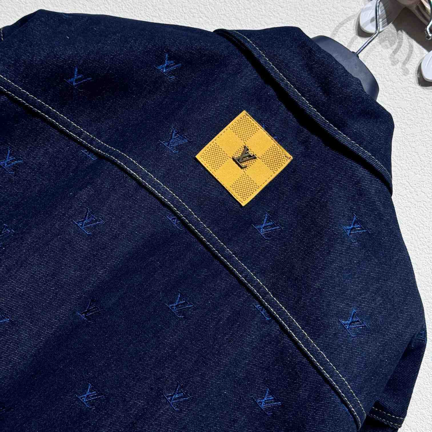 Louis Vuitton LV Blason Embroidered Denim Blouson   1AFYBZ - FashionPlug