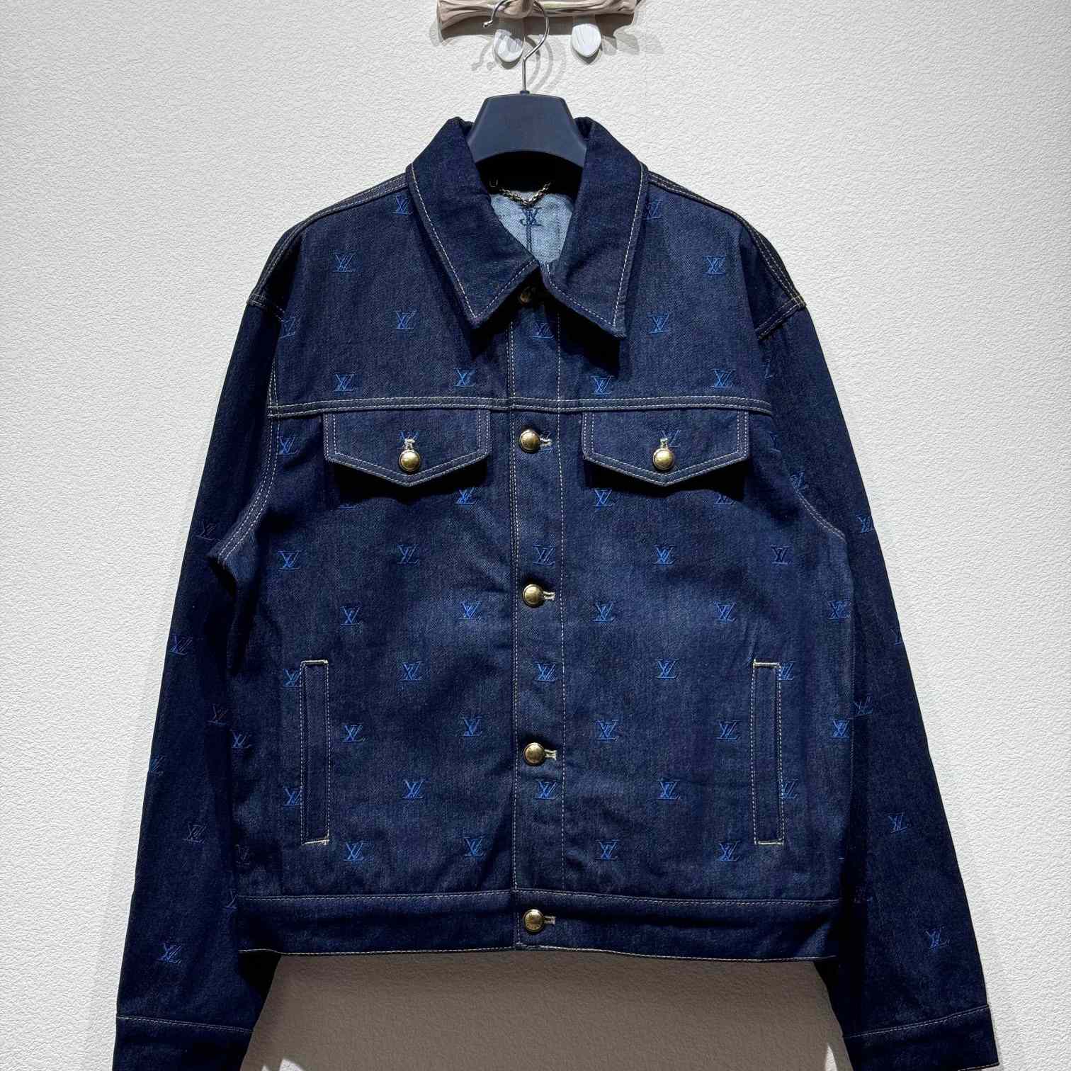 Louis Vuitton LV Blason Embroidered Denim Blouson   1AFYBZ - FashionPlug