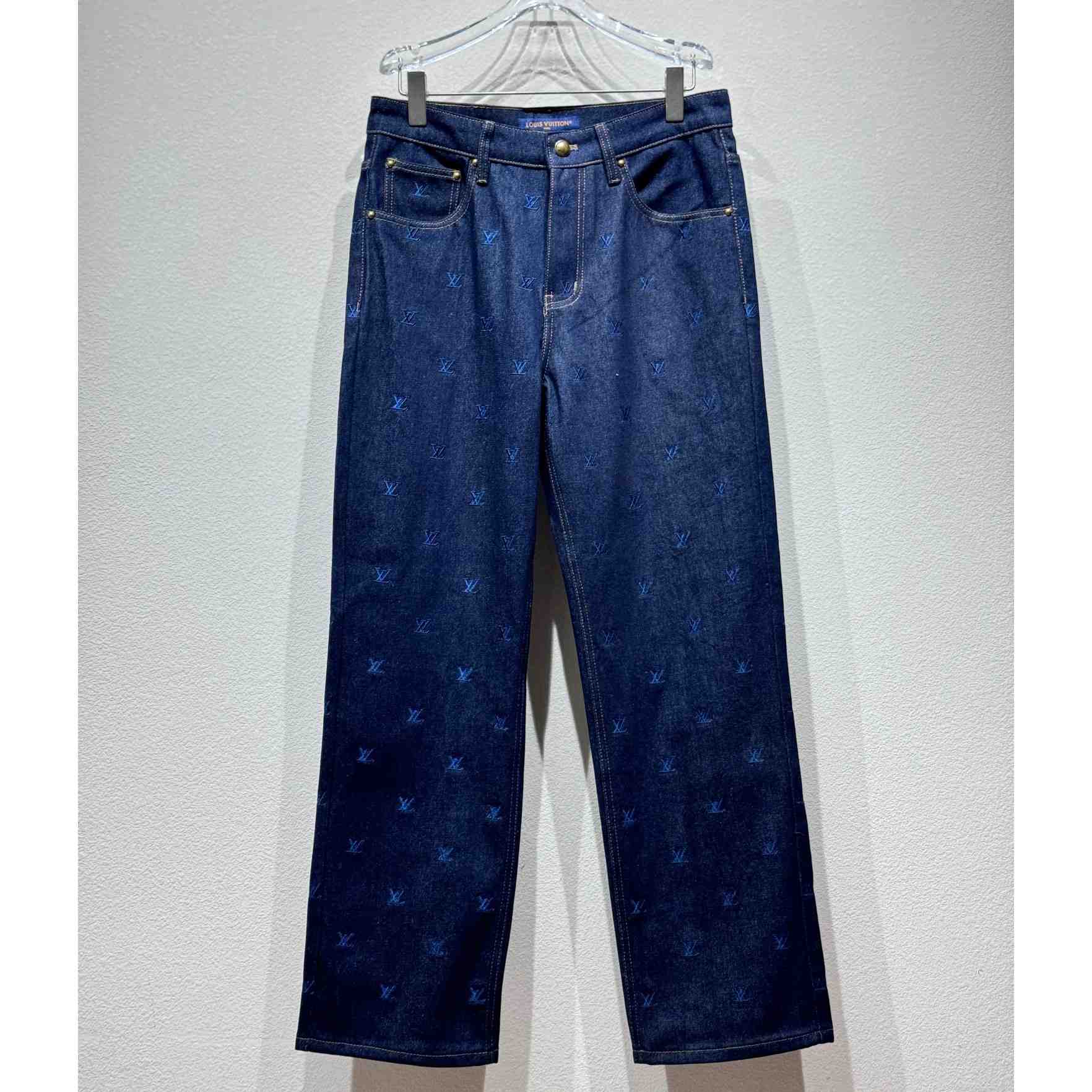 Louis Vuitton LV Blason Embroidered Denim Pants    1AFY23 - FashionPlug