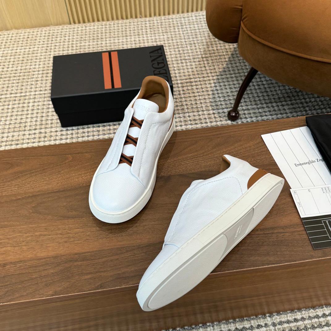 Zegna Leather Sneakers - FashionPlug