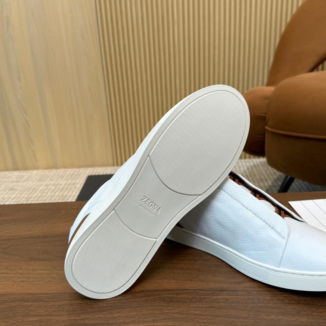 Zegna Leather Sneakers - FashionPlug