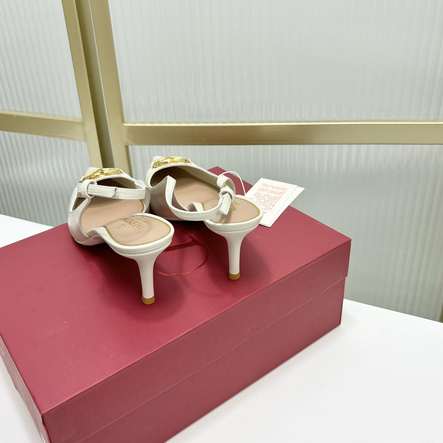 Valenti The Bold Edition VLogo Calfskin Slingback Pump   60mm - FashionPlug