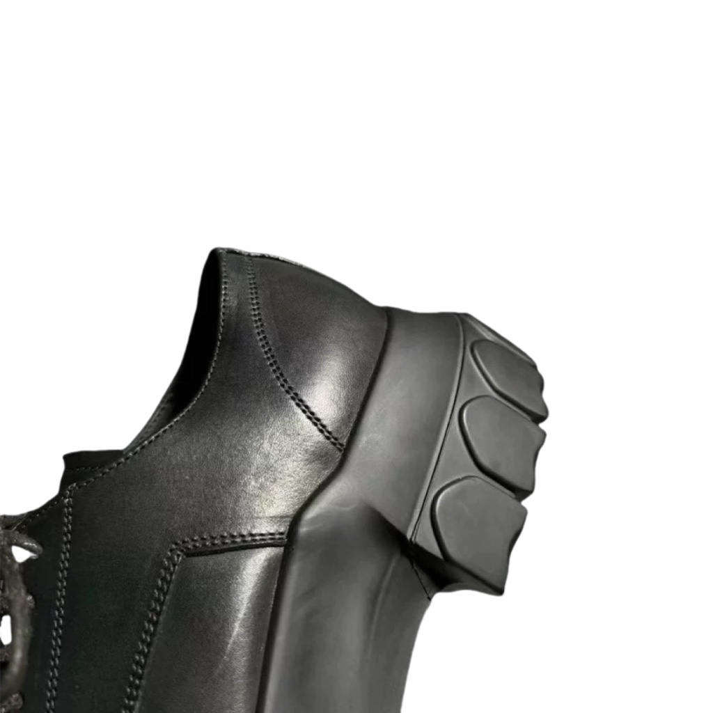 Rick Owens Bozo Tractor Leather Derby Shoes - FashionPlug