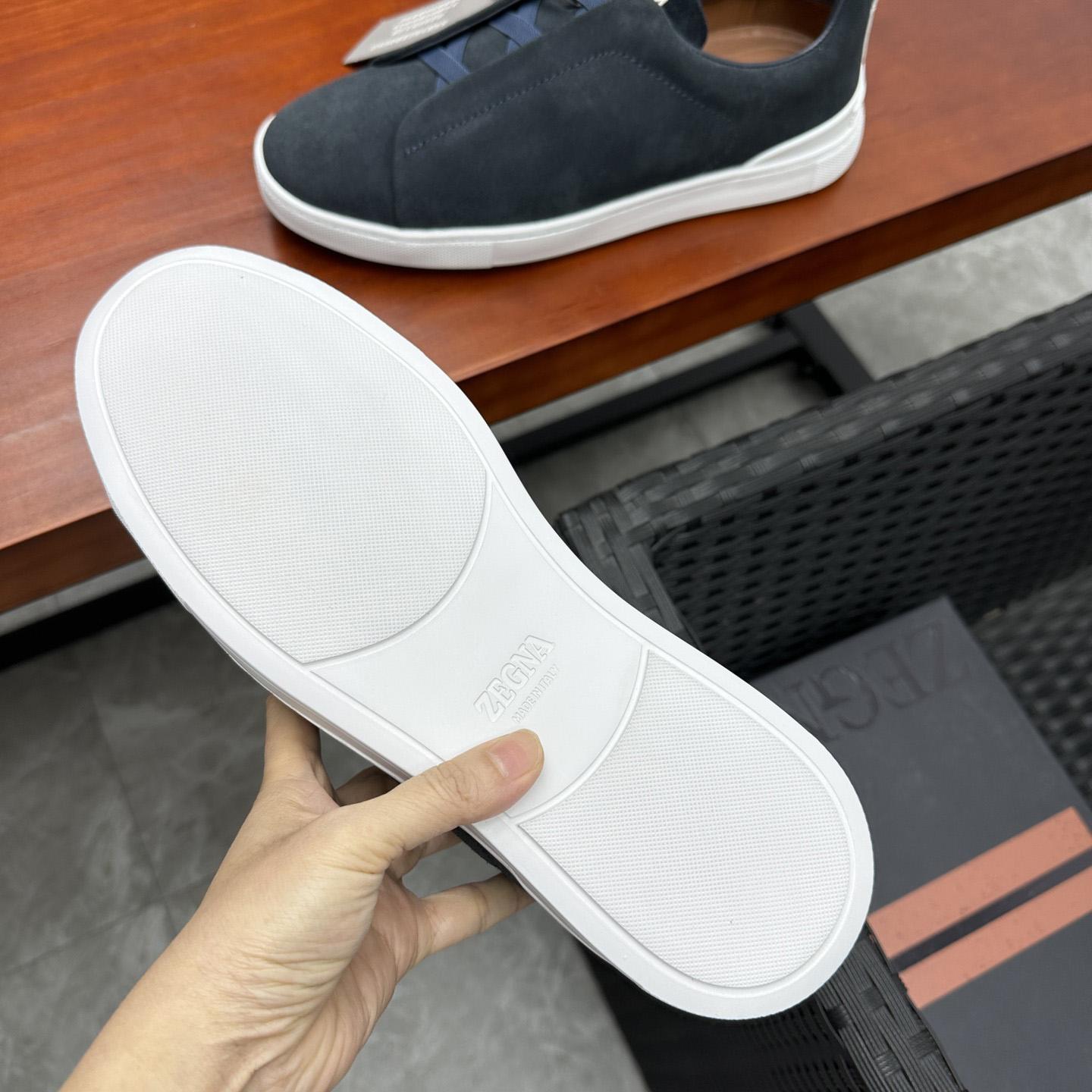 Zegna Suede Triple Stitch™ Sneakers - FashionPlug