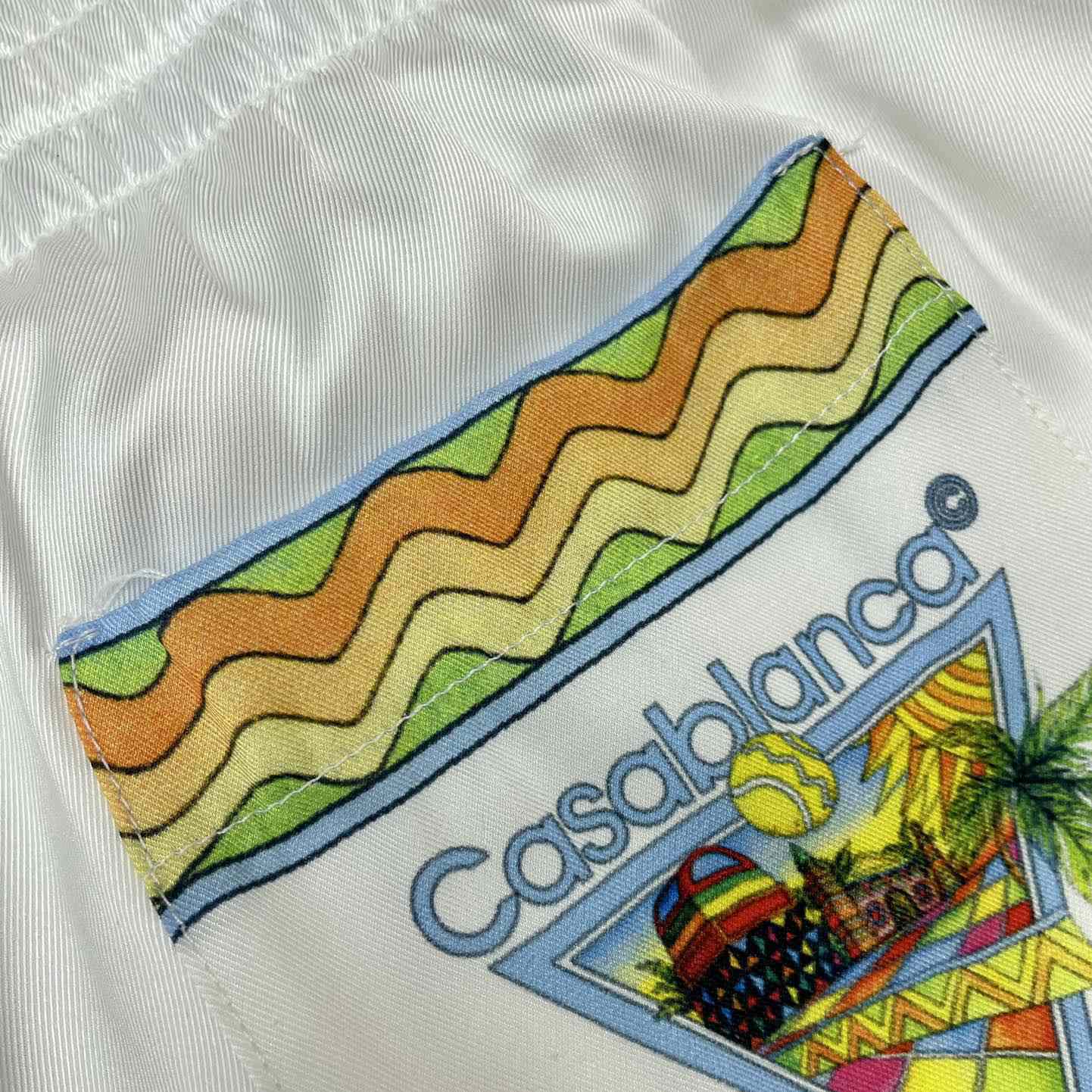 Casablanca Afro Cubism Silk Shorts    CA3640 - FashionPlug