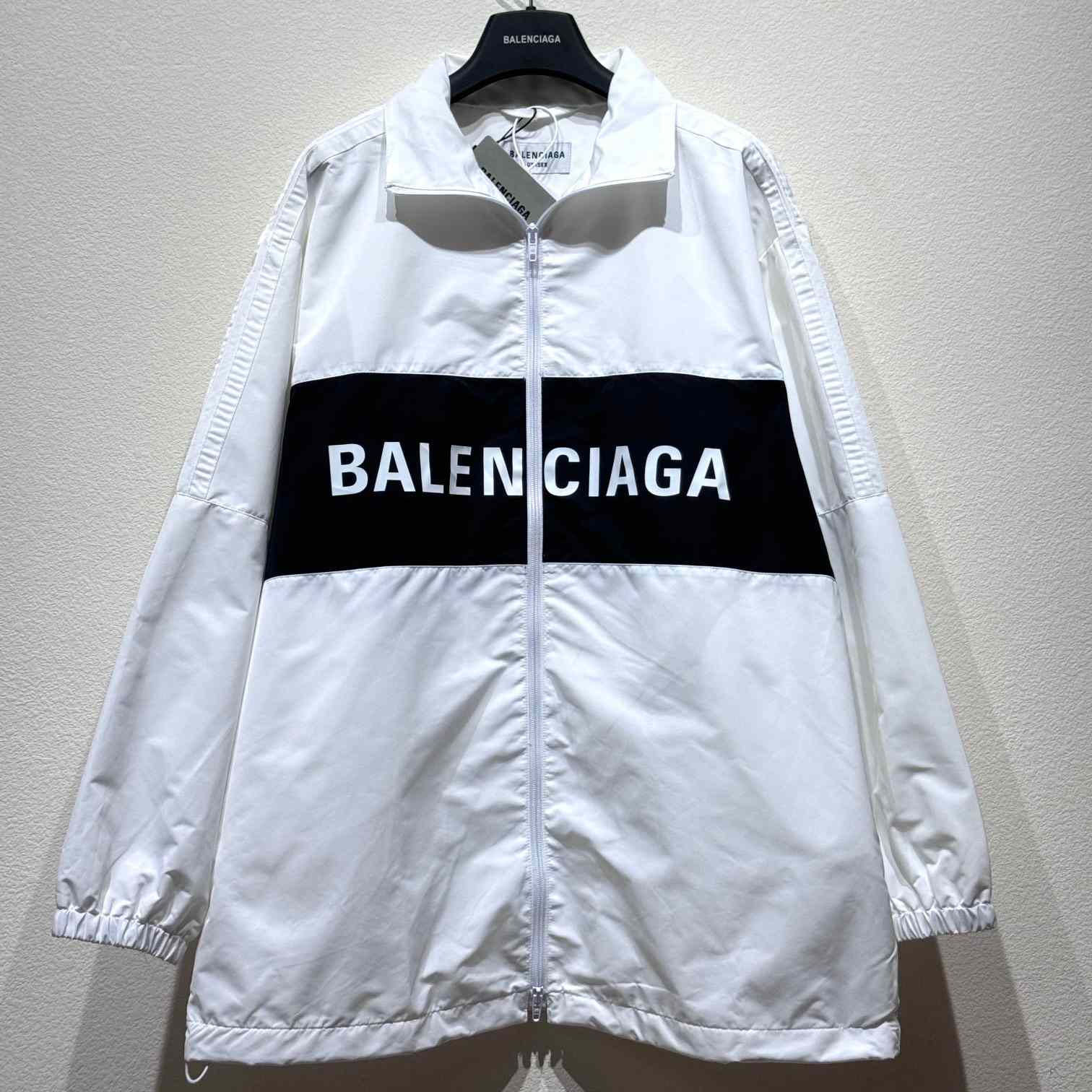Balenciaga Logo-print Zip-up Windbreaker - FashionPlug