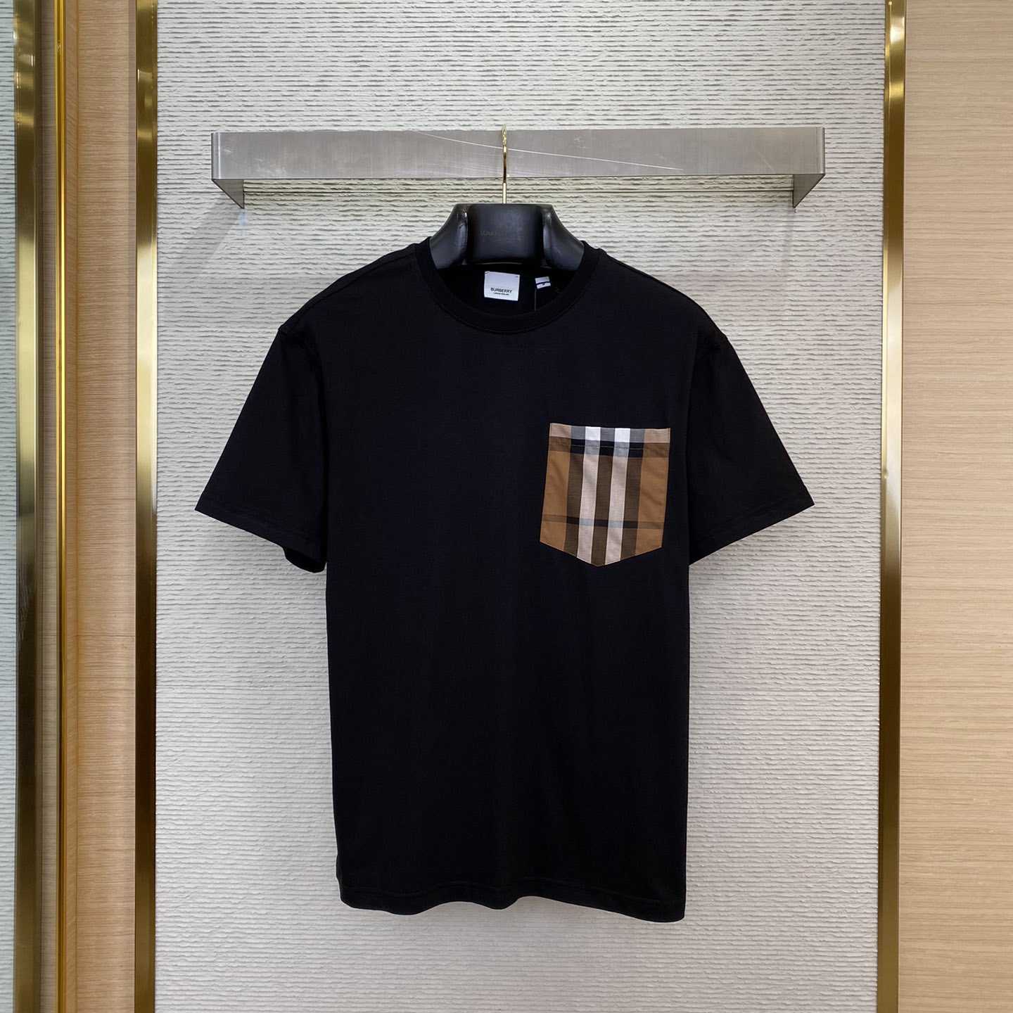 Burberry Check Pocket Cotton T-shirt - FashionPlug