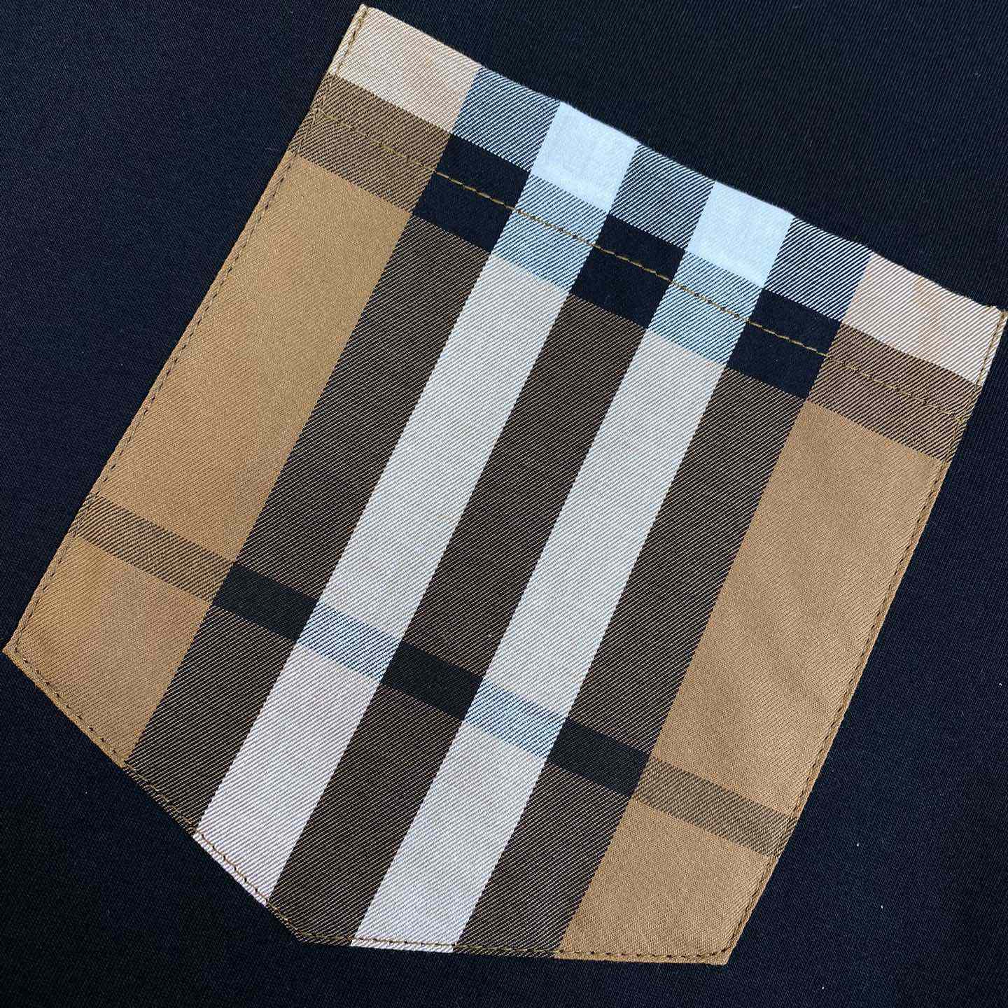 Burberry Check Pocket Cotton T-shirt - FashionPlug