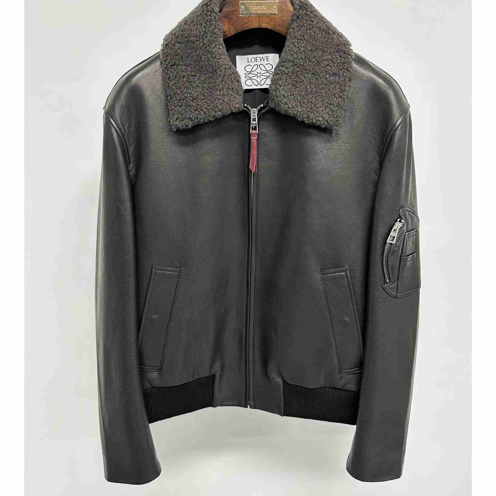 Loewe Bomber Jacket In Nappa Lambskin - FashionPlug