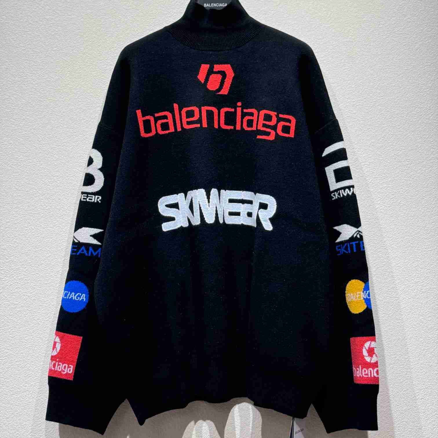 Balenciaga Ski Long Sleeve Turtleneck In Black - FashionPlug