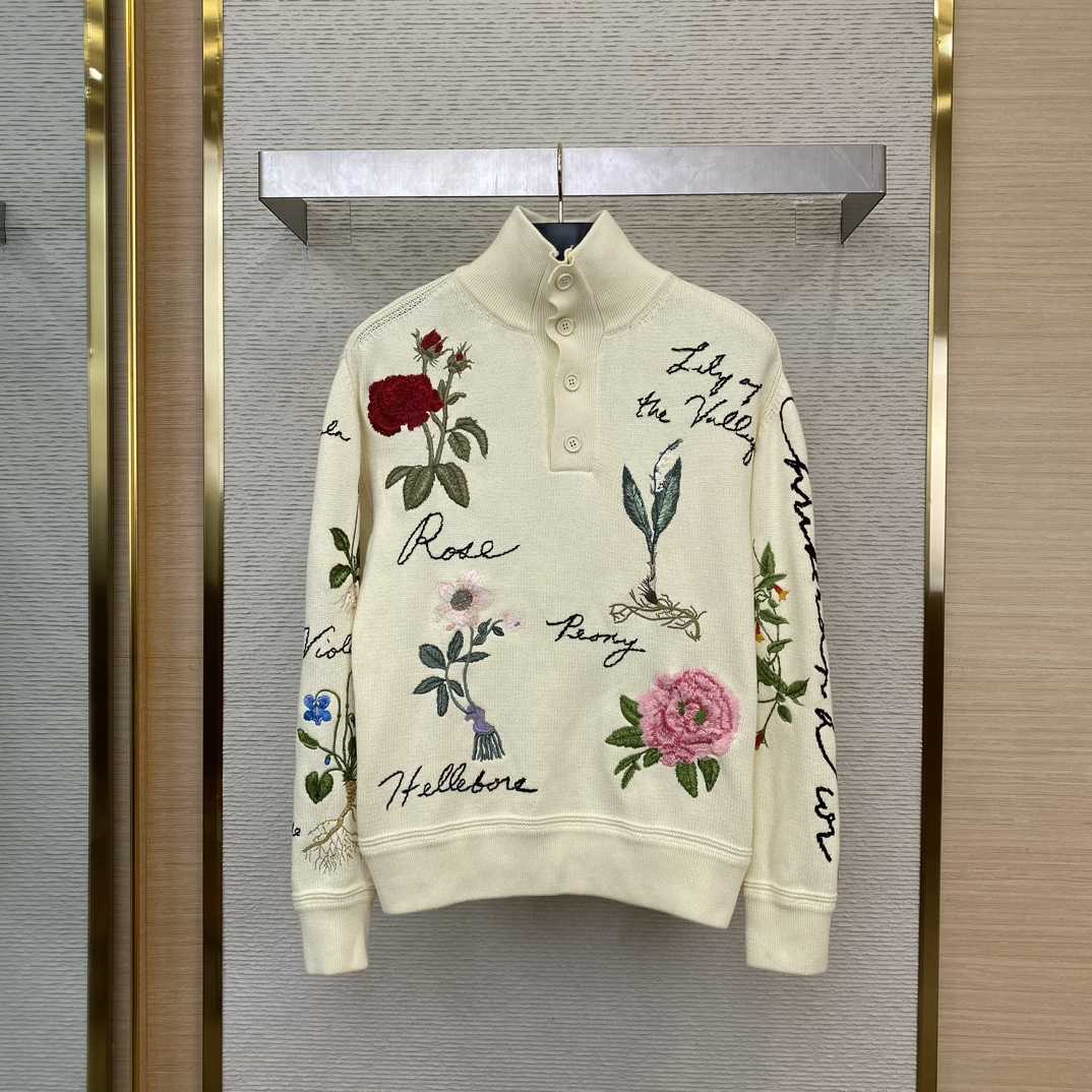Dior Sweater White Cotton Jersey  - FashionPlug