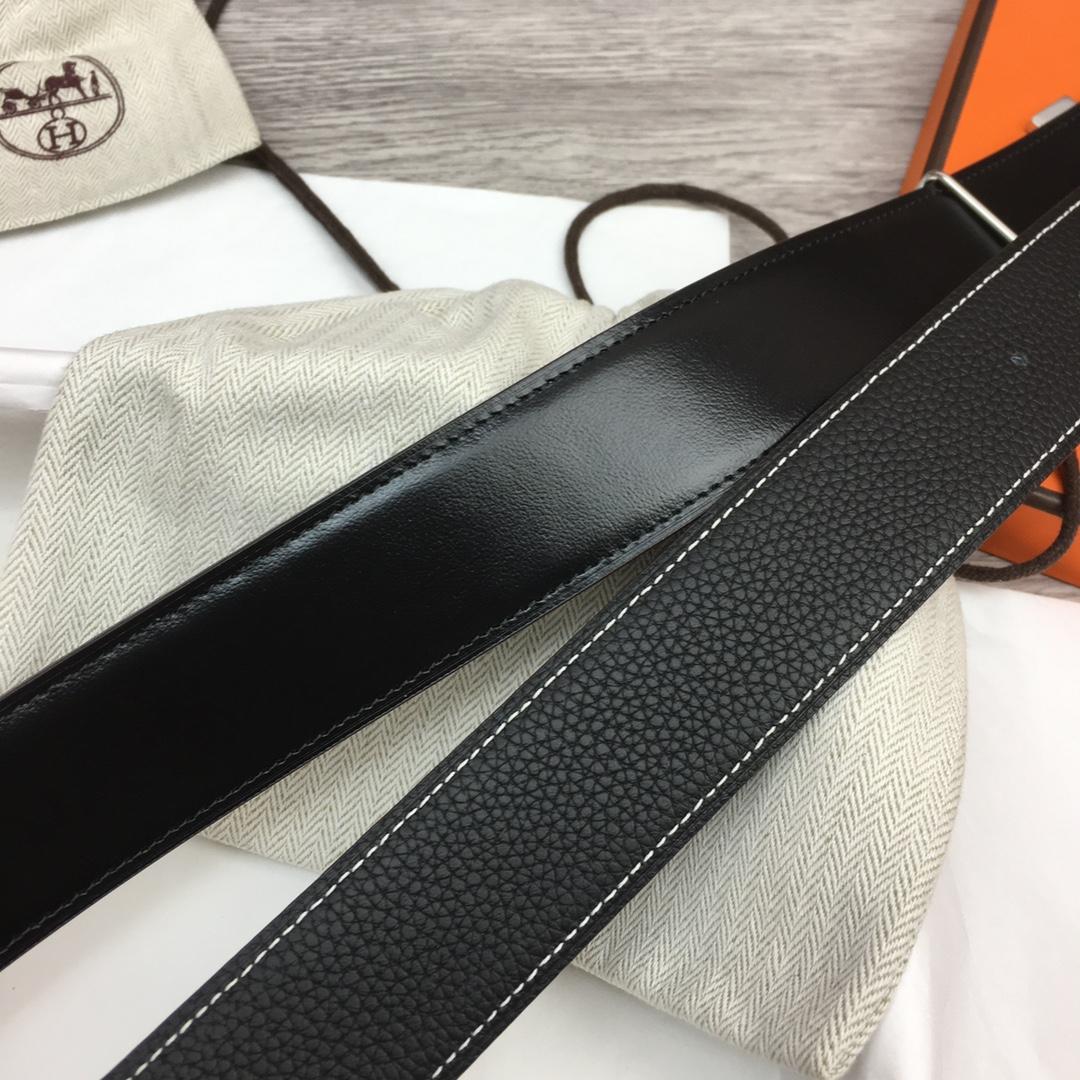 Hermes Leather H Buckle Belt - FashionPlug