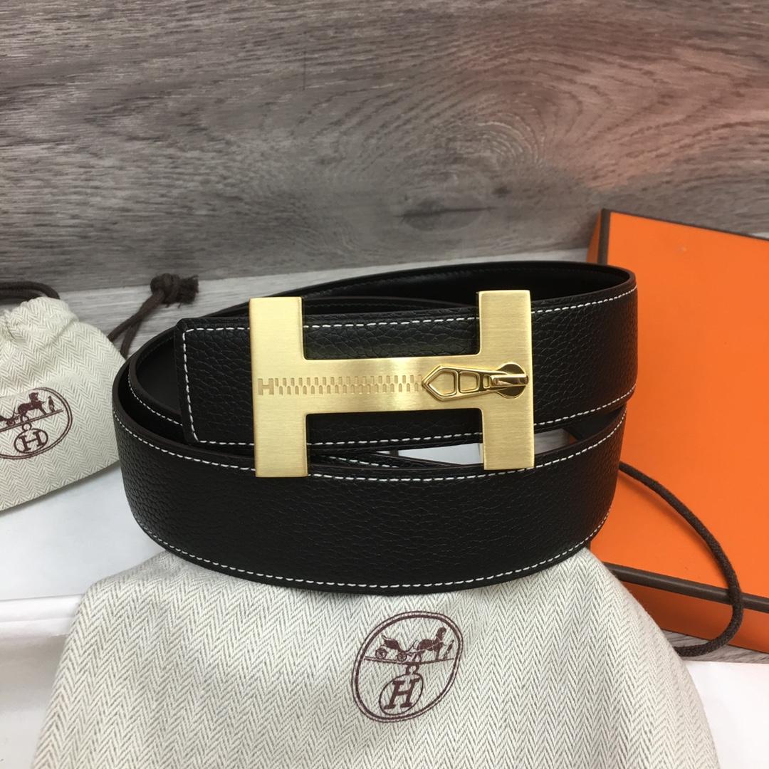 Hermes Leather H Buckle Belt - FashionPlug