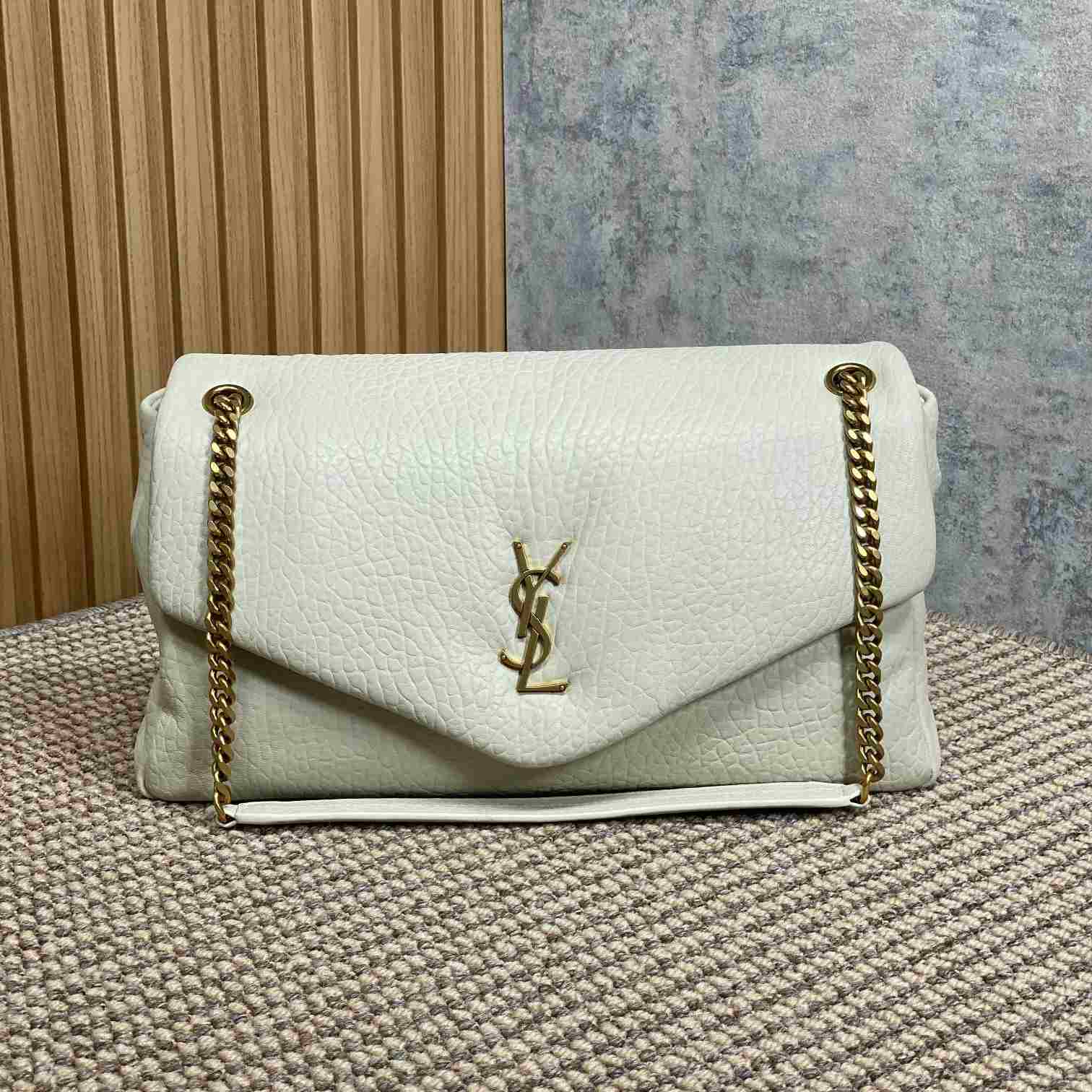 Saint Laurent Calypso Large In Grained Lambskin - FashionPlug