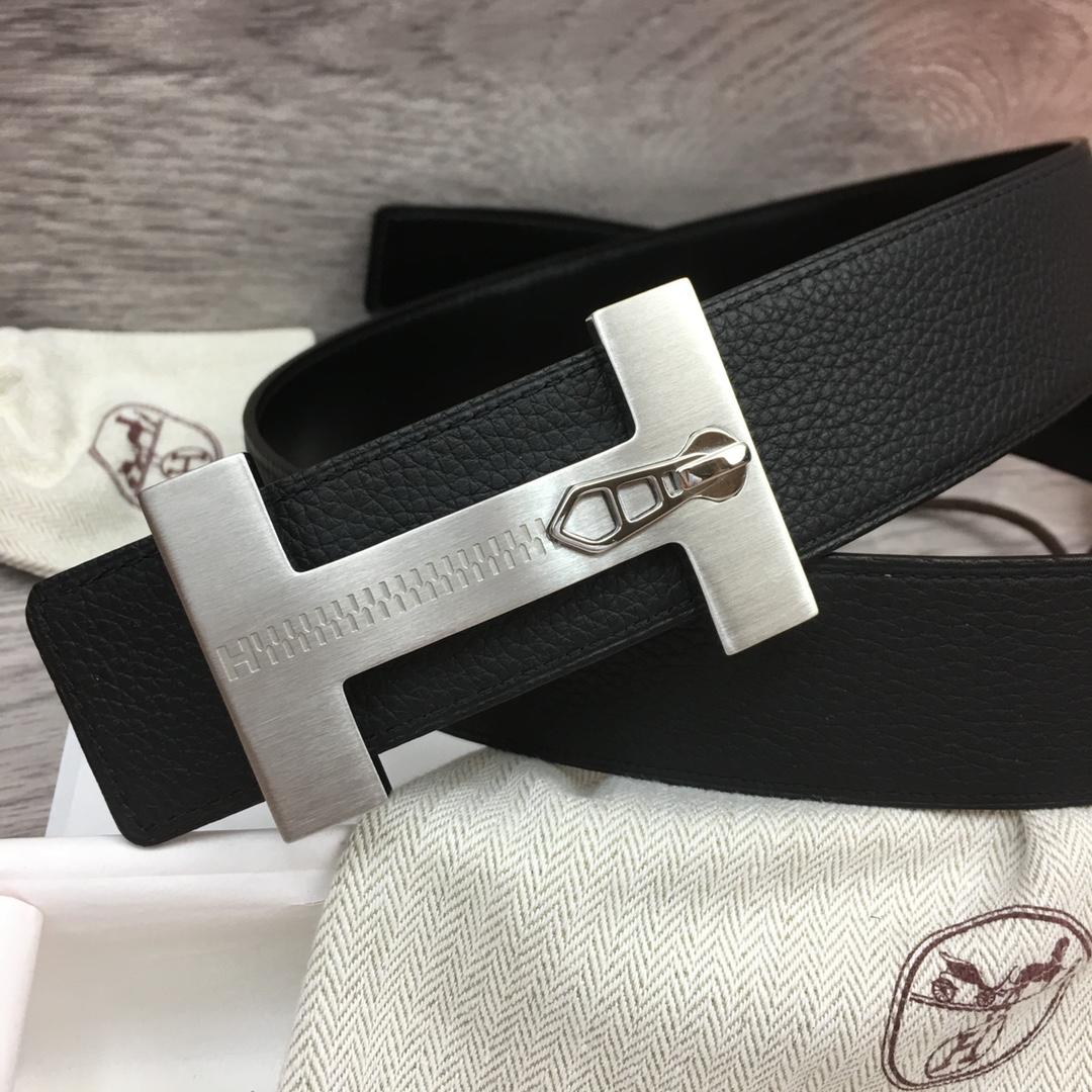 Hermes Leather H Buckle Belt - FashionPlug