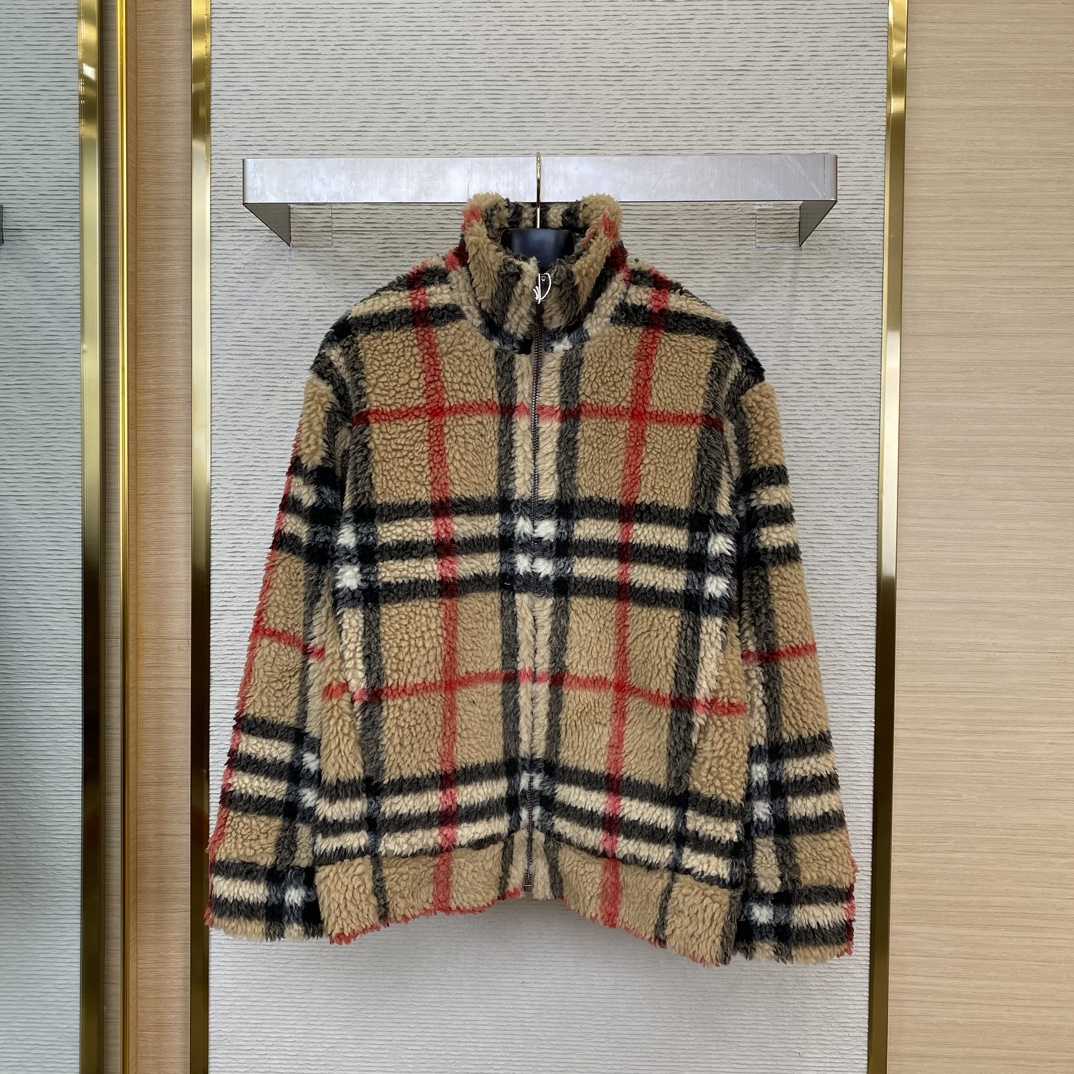 Burberry Check Wool Jacket  - FashionPlug