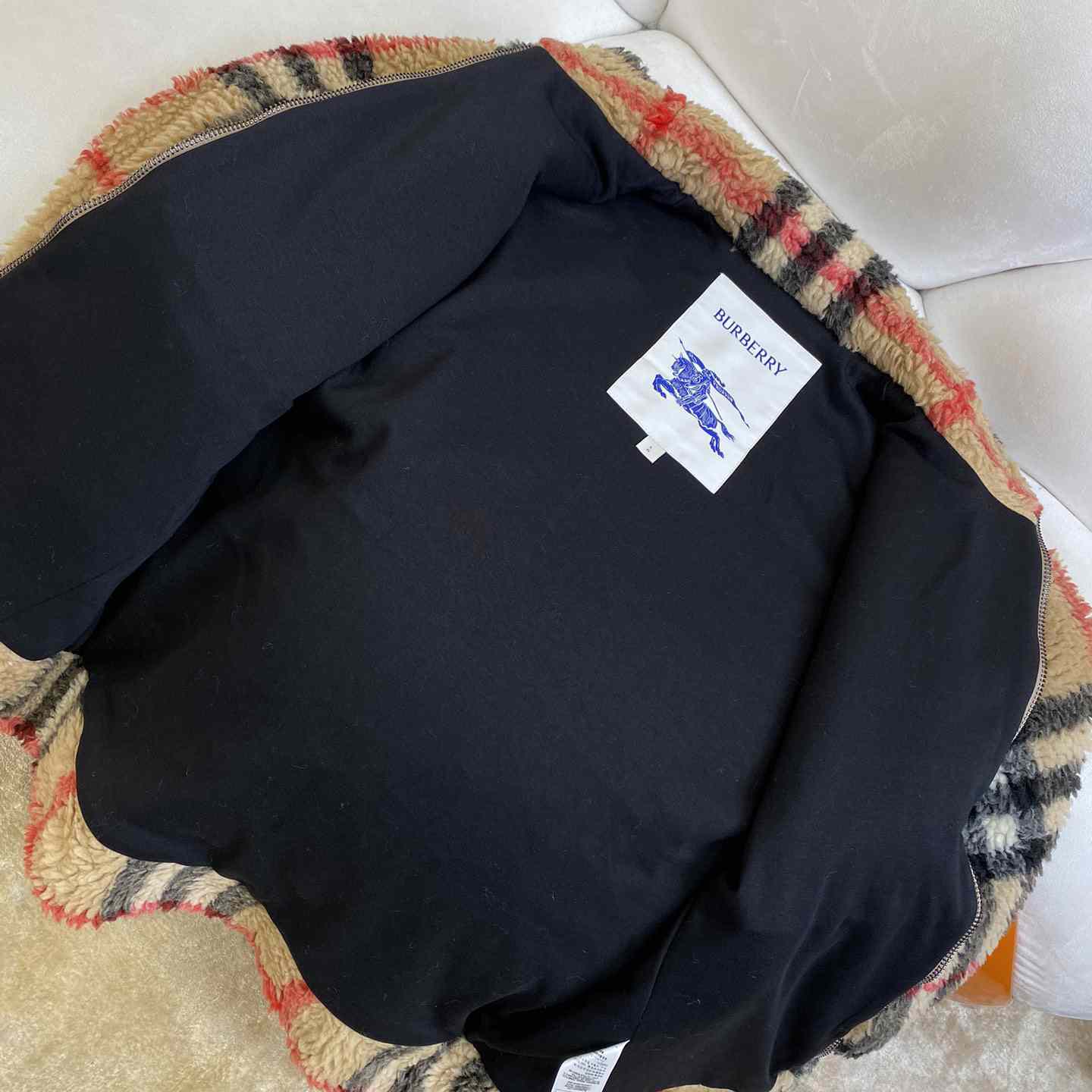 Burberry Check Wool Jacket  - FashionPlug