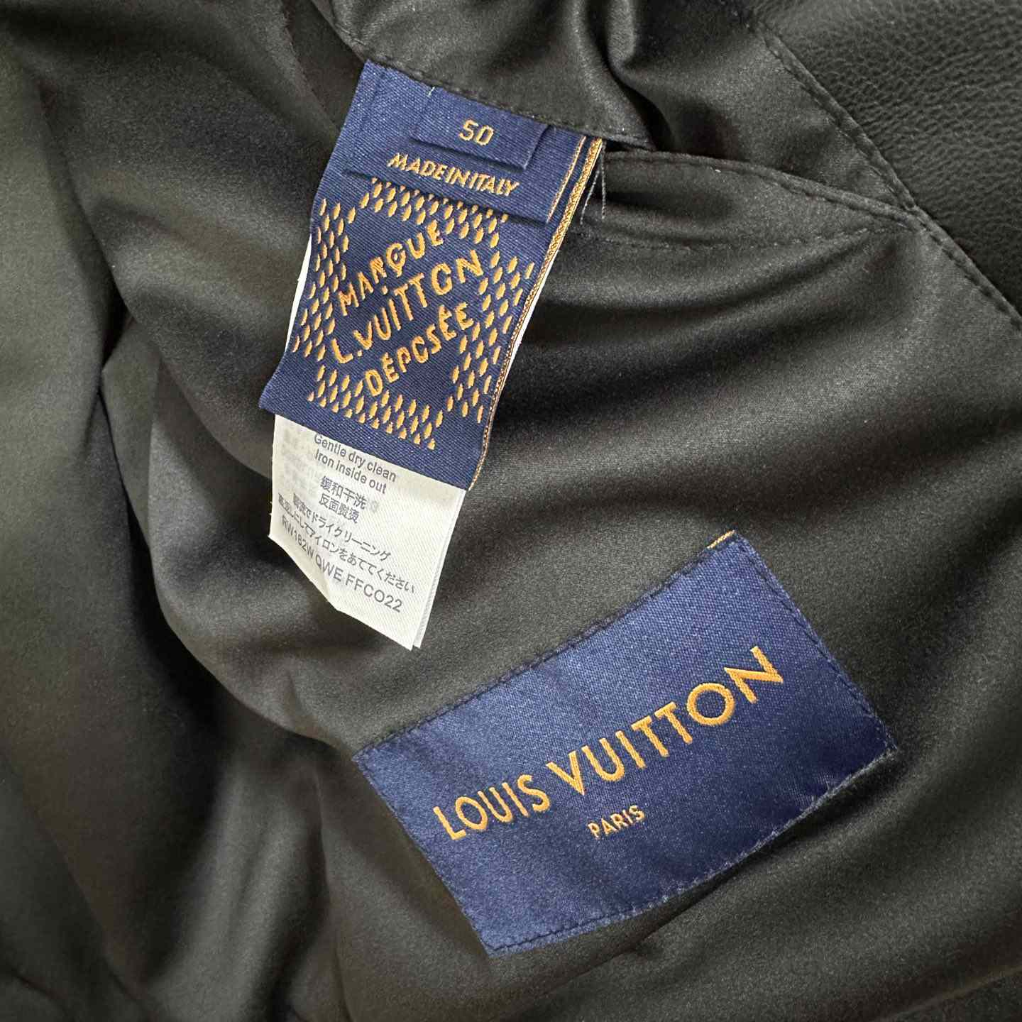 Louis Vuitton Embroidered Leather Bomber Jacket   - FashionPlug