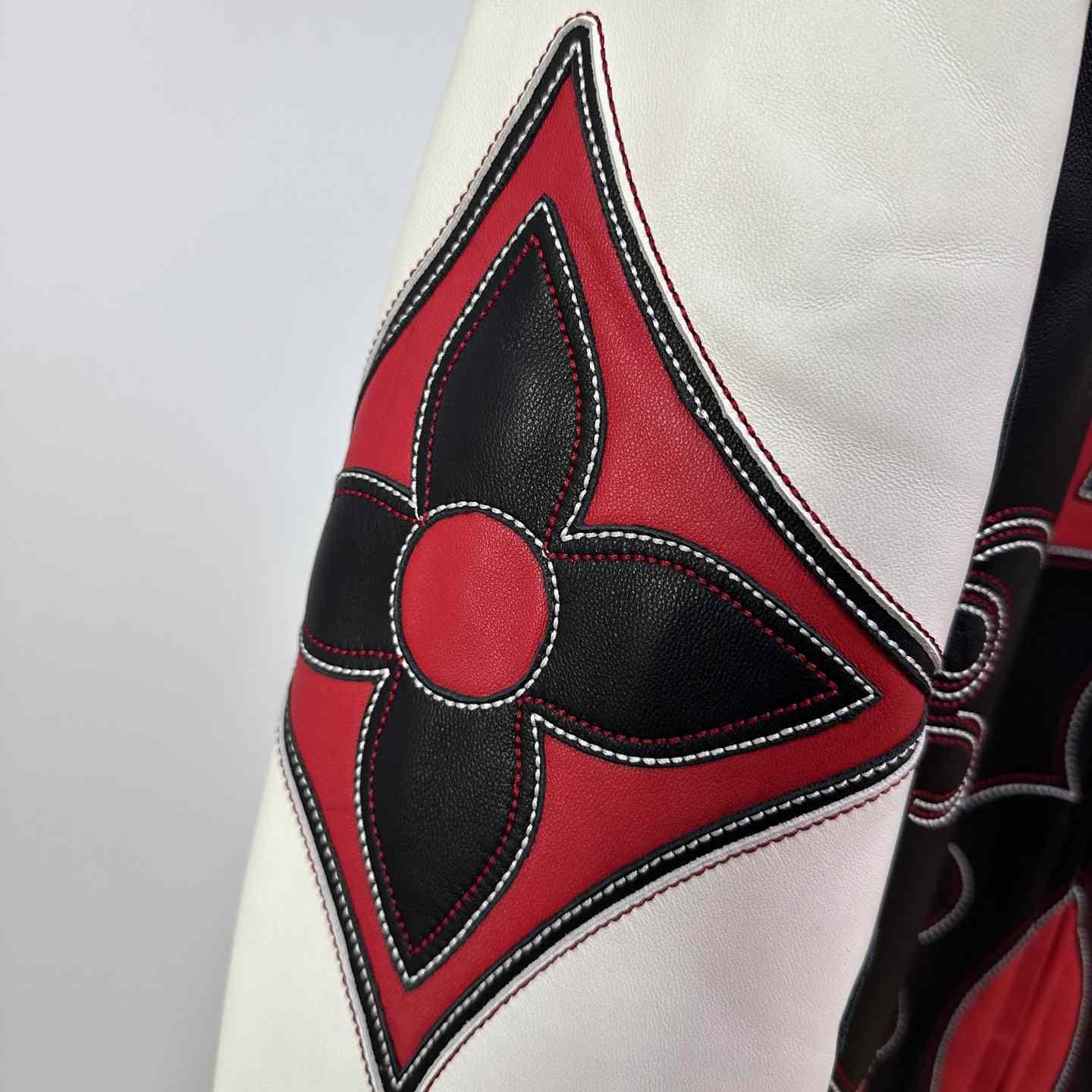 Louis Vuitton Embroidered Leather Bomber Jacket   - FashionPlug