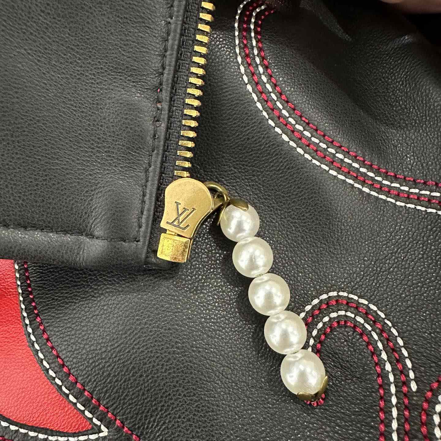 Louis Vuitton Embroidered Leather Bomber Jacket   - FashionPlug