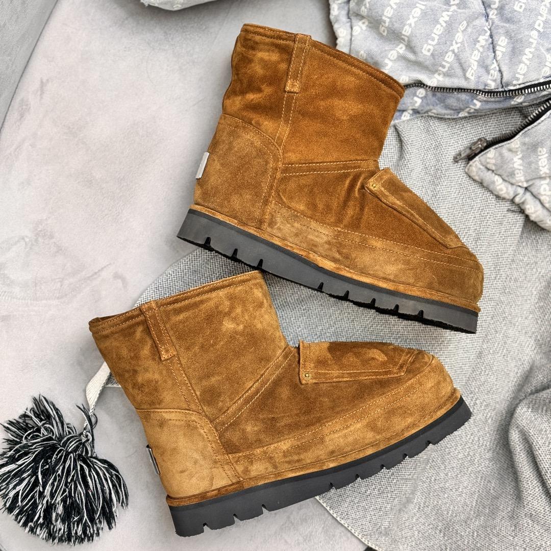 Acne Studios Tobacco Brown Shearling Leather Boots - FashionPlug