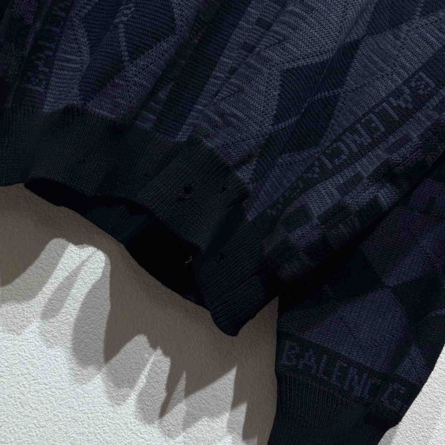 Balenciaga Logo-jacquard Distressed Jumper - FashionPlug