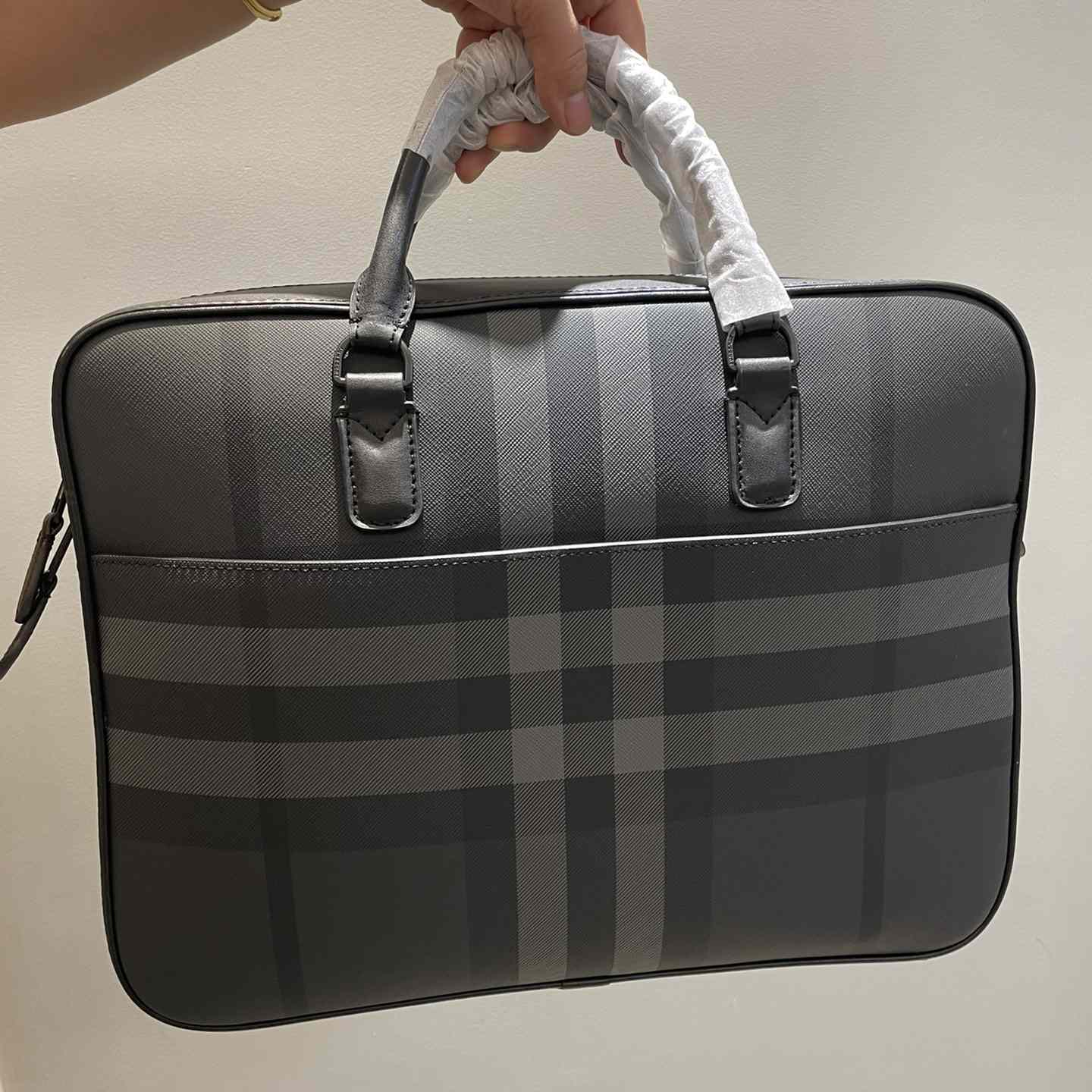 Burberry Ainsworth Checked Zipped Briefcase - FashionPlug