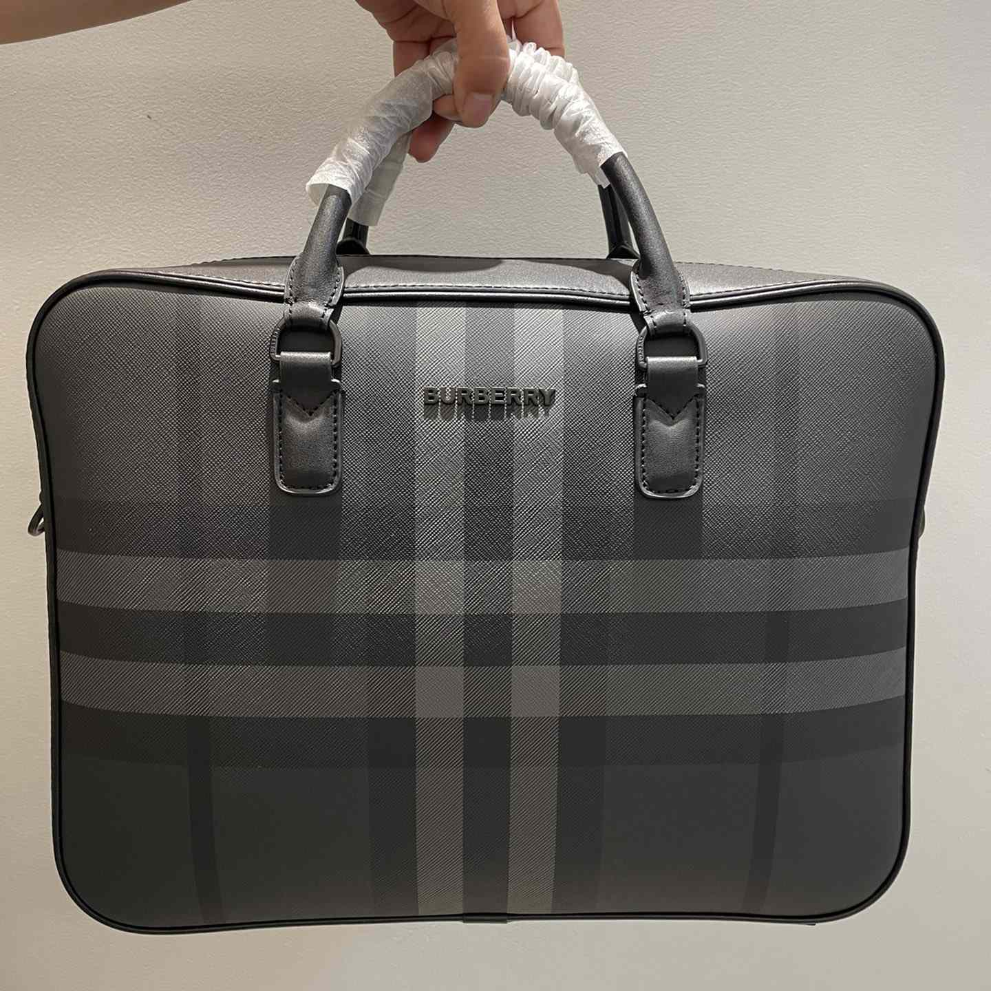 Burberry Ainsworth Checked Zipped Briefcase - FashionPlug