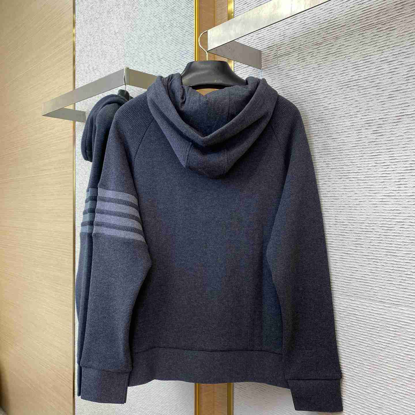 Thom Browne 4-Bar Zip-Up Cashmere Hoodie - FashionPlug