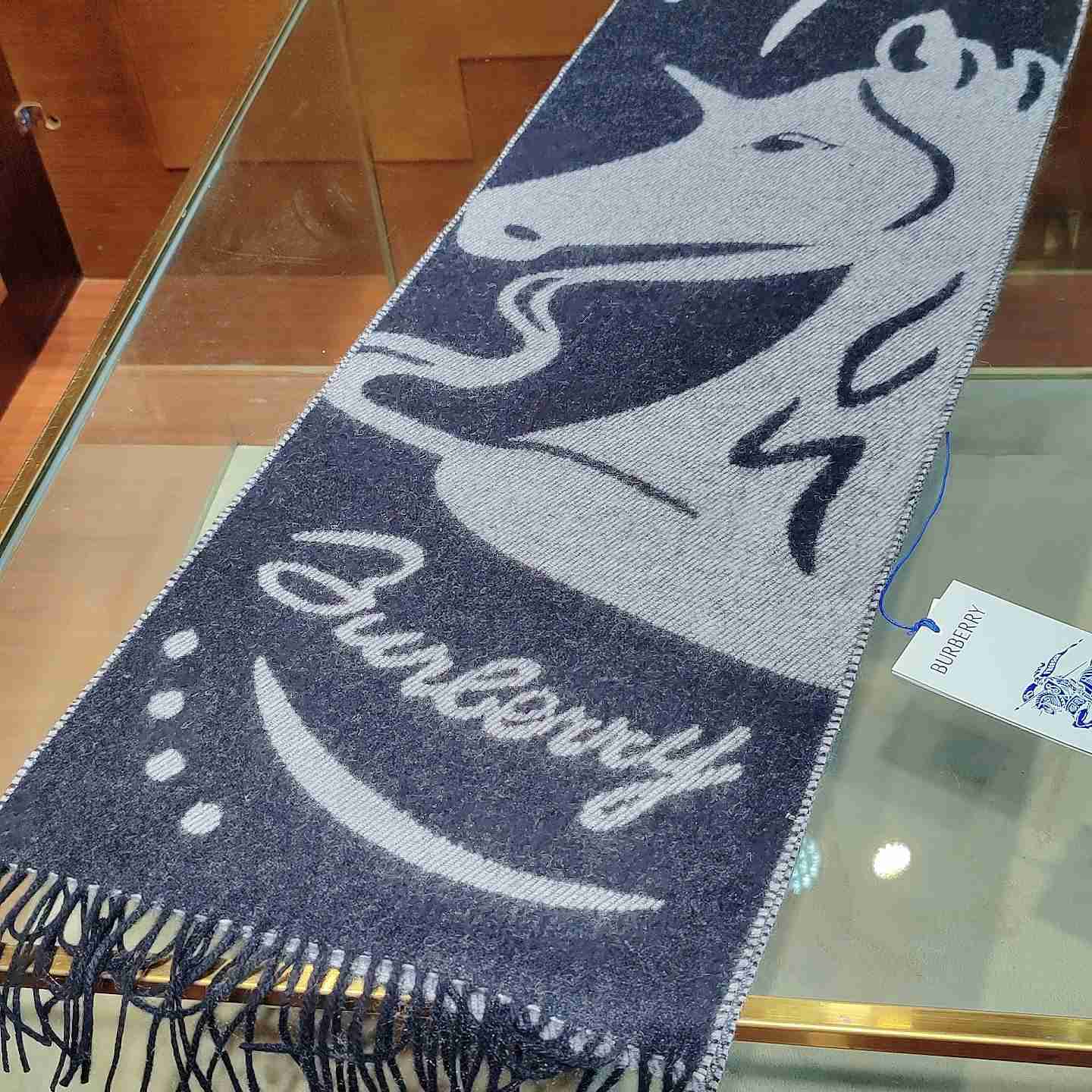 Burberry Mirrored Horse Cashmere Scarf - FashionPlug