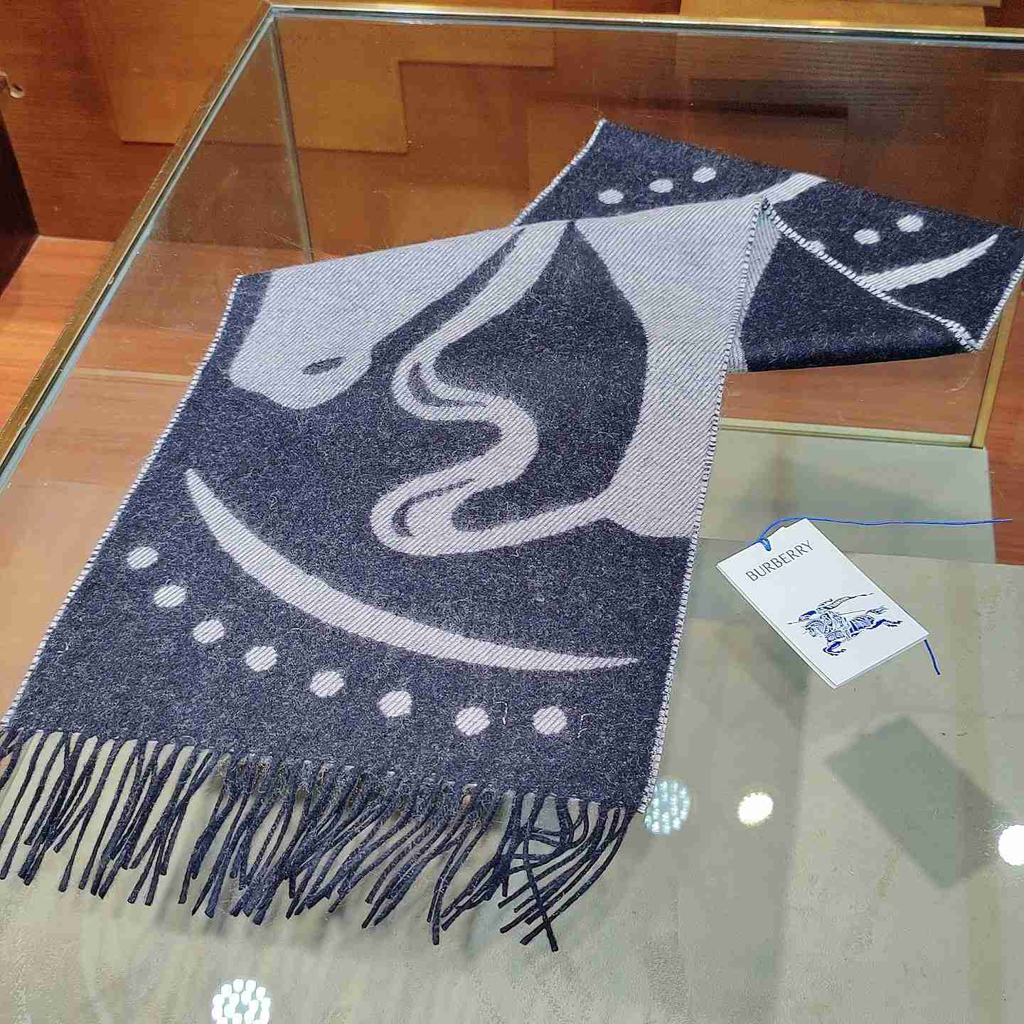 Burberry Mirrored Horse Cashmere Scarf - FashionPlug