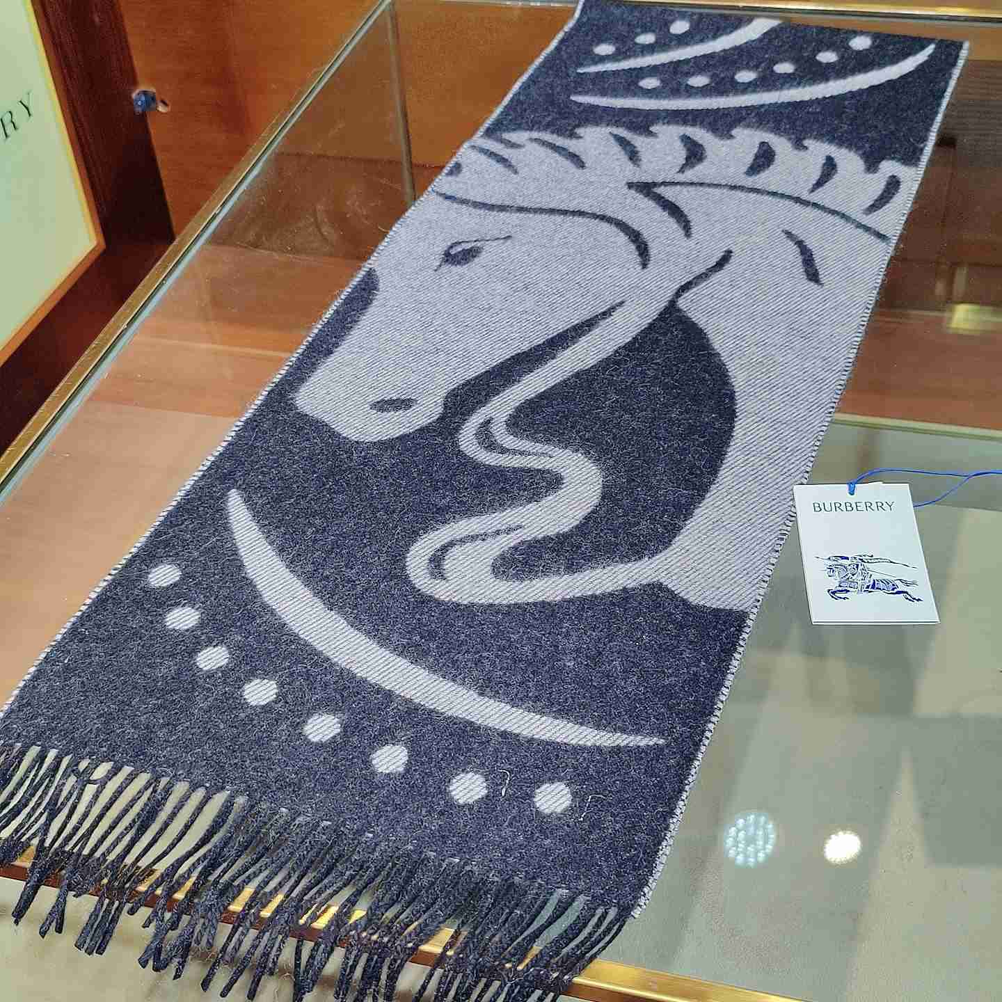 Burberry Mirrored Horse Cashmere Scarf - FashionPlug