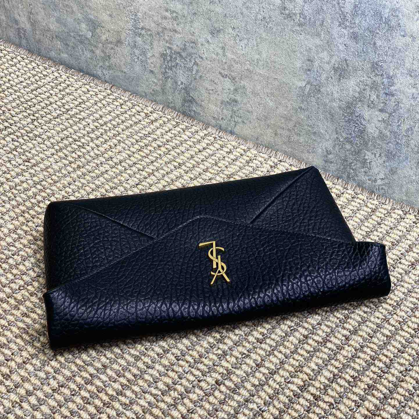 Saint Laurent Cassandre Large Envelope Pouch In Lambskin - FashionPlug