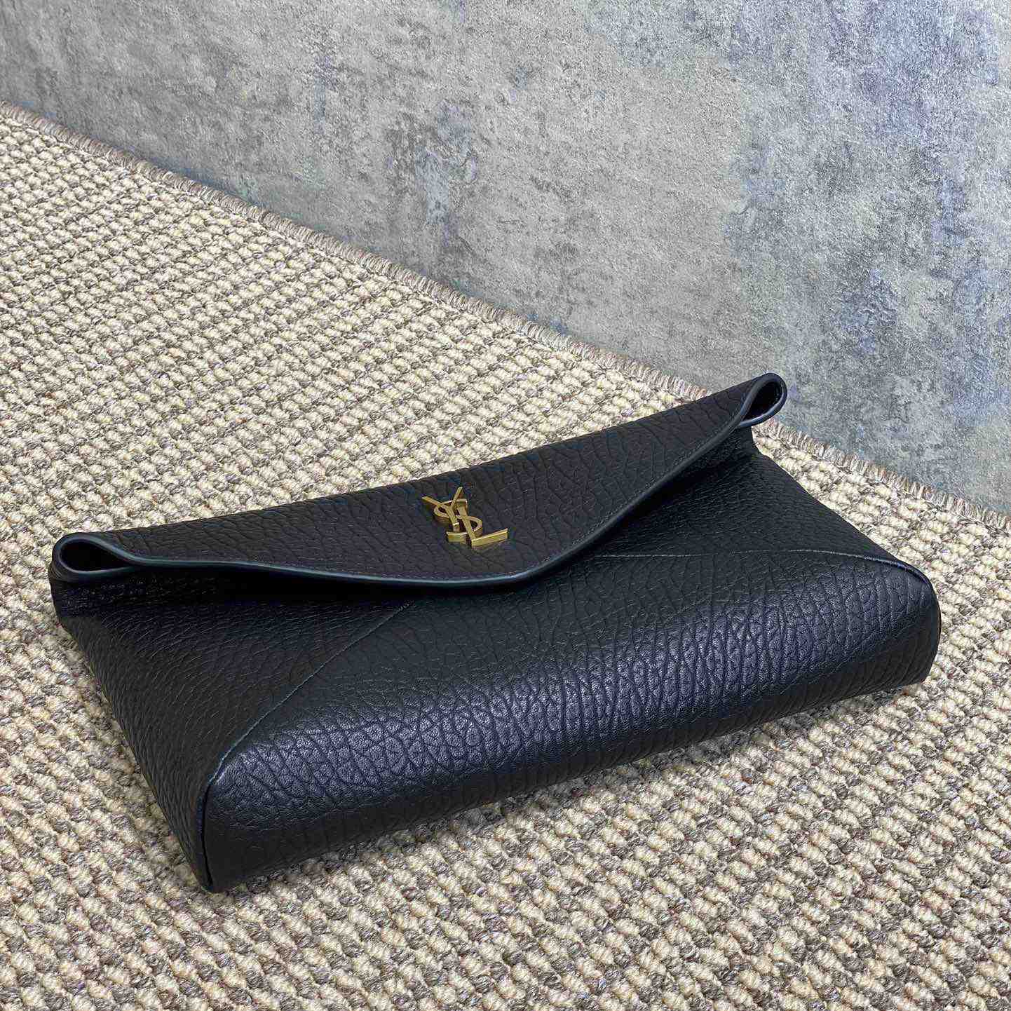 Saint Laurent Cassandre Large Envelope Pouch In Lambskin - FashionPlug