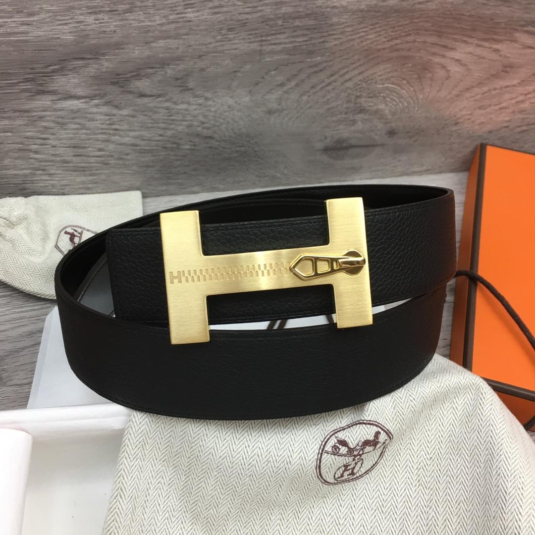 Hermes Leather H Buckle Belt - FashionPlug