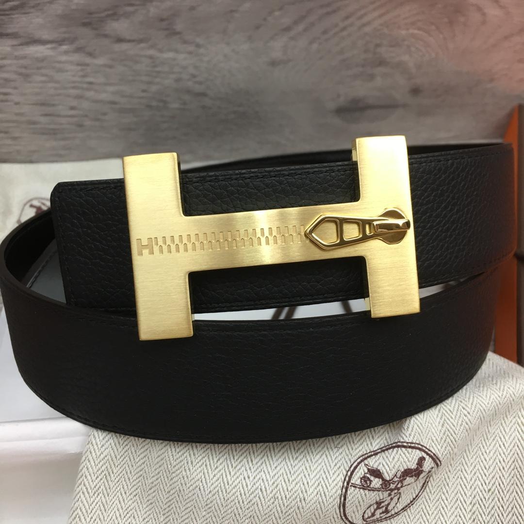 Hermes Leather H Buckle Belt - FashionPlug