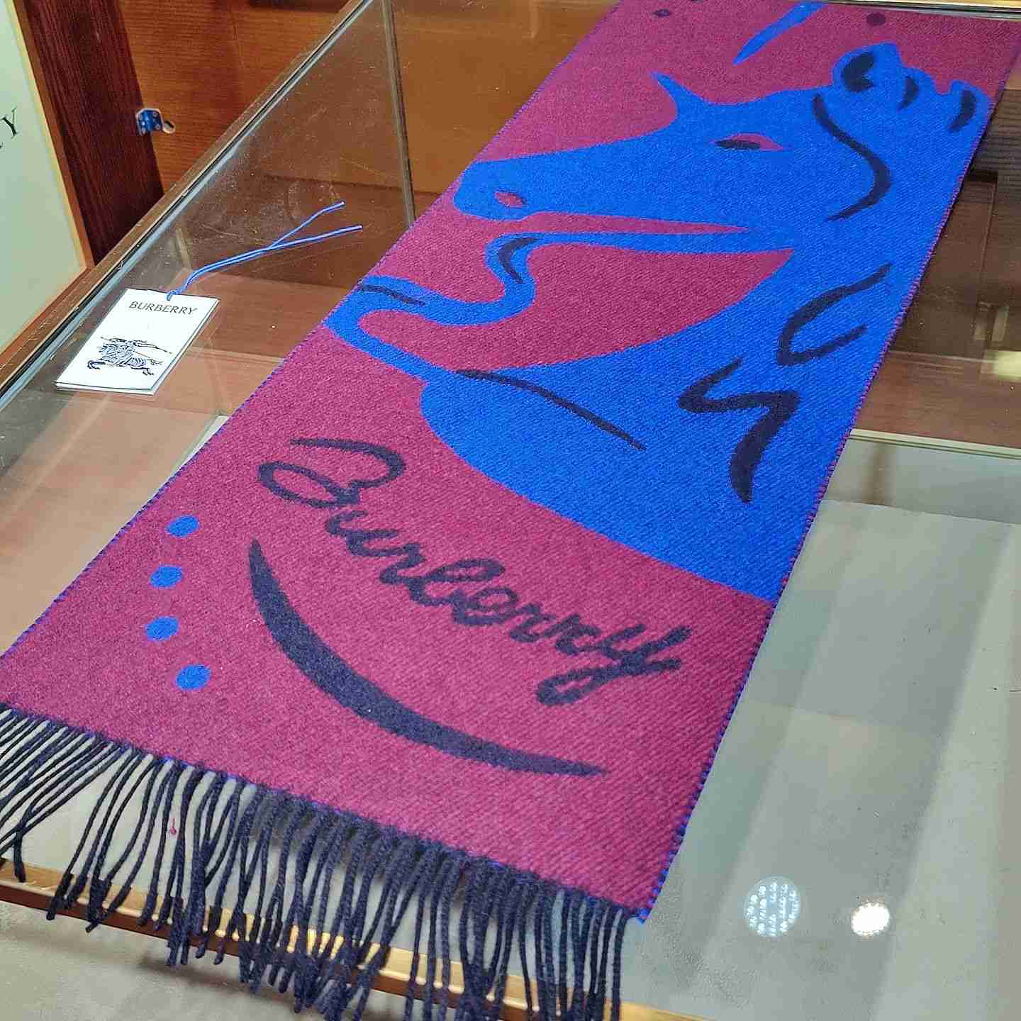 Burberry Mirrored Horse Cashmere Scarf - FashionPlug