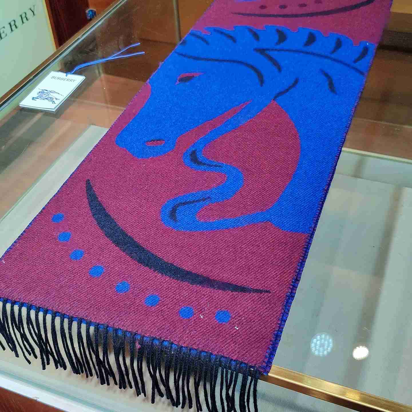 Burberry Mirrored Horse Cashmere Scarf - FashionPlug
