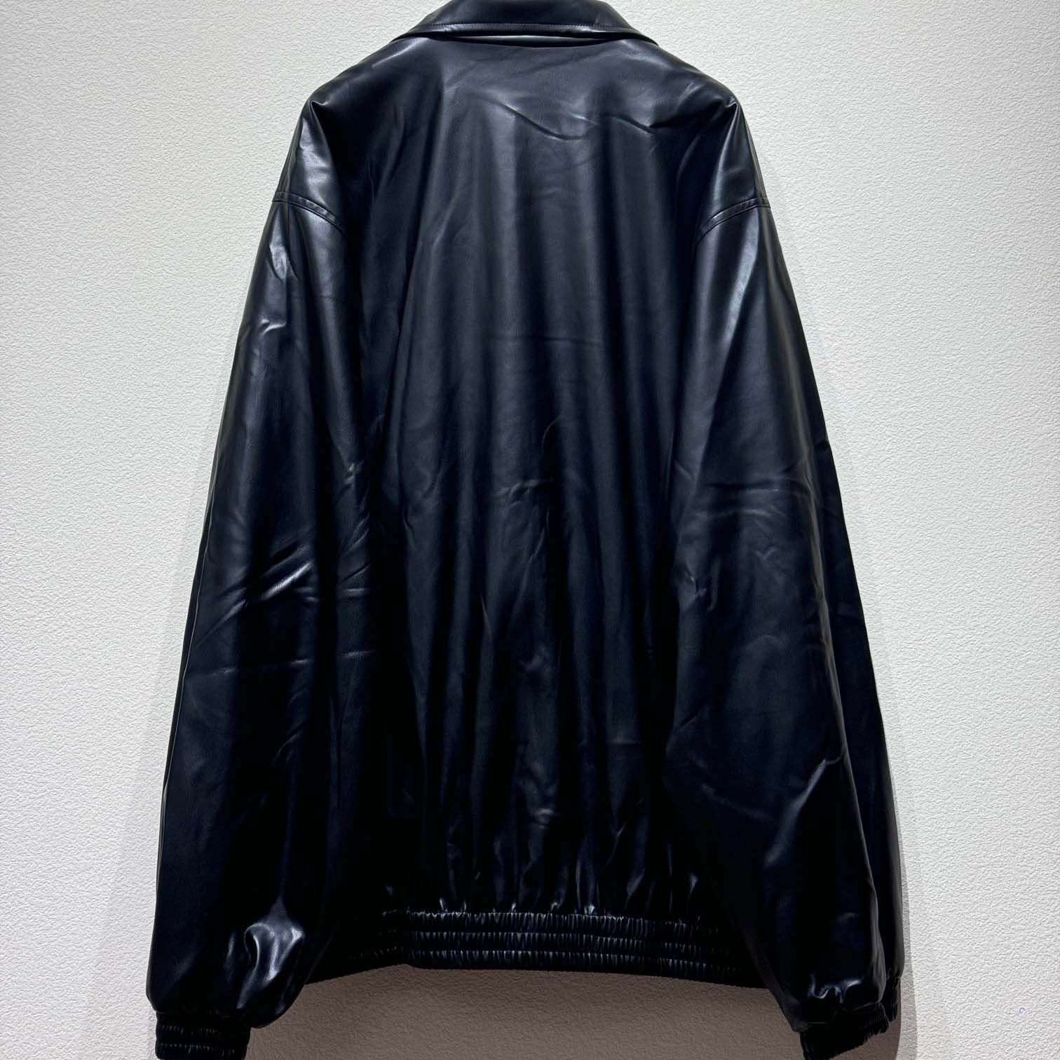 Balenciaga 3B Logo Oversize Leather Track Jacket - FashionPlug