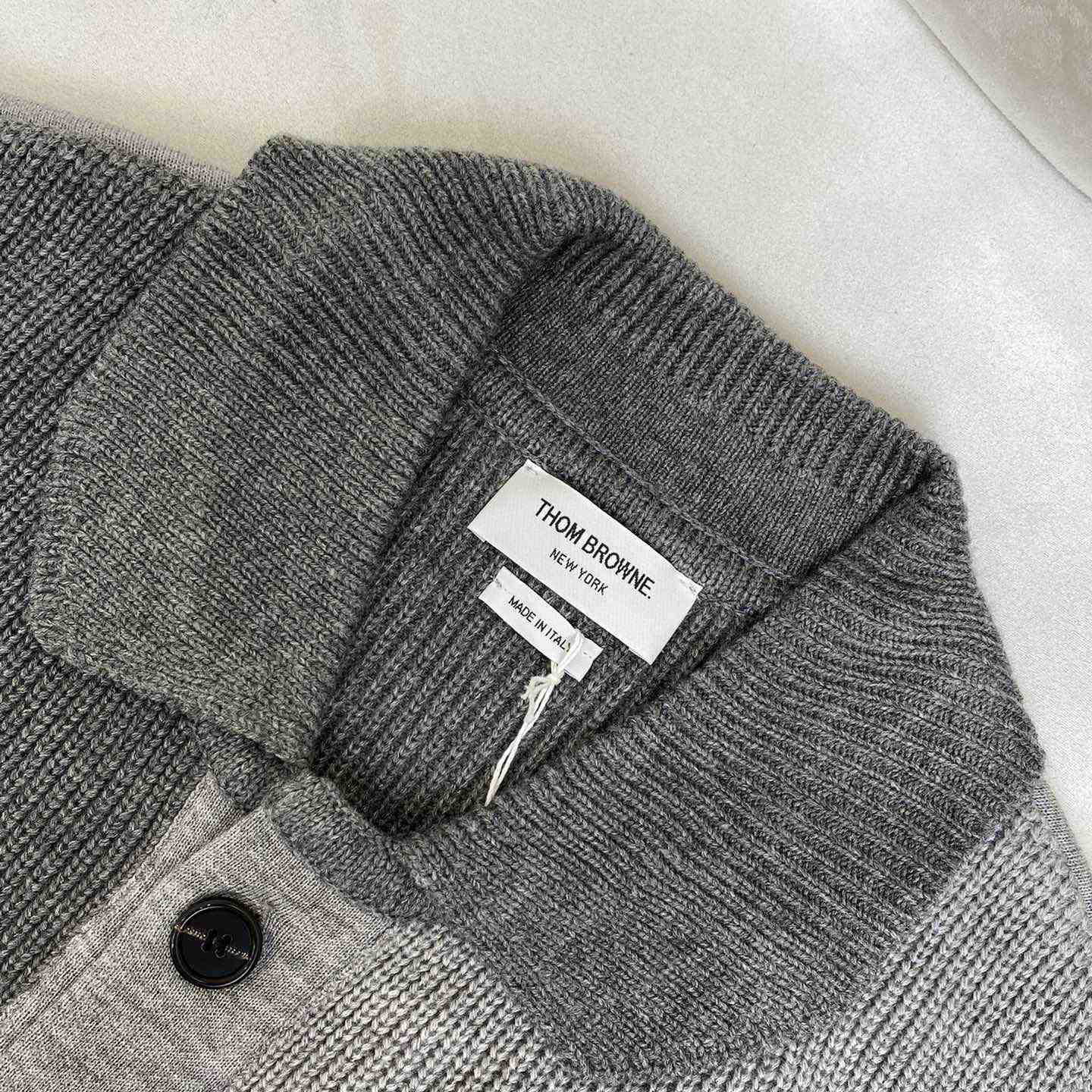 Thom Browne Fun-Mix Boiled Wool Stripe Workman's Jacket - FashionPlug