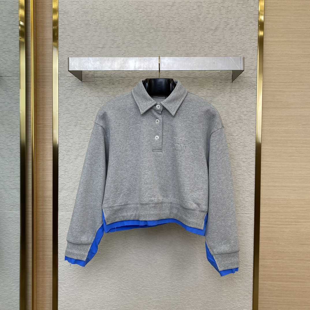 Miu Miu Cotton Fleece And Poplin Sweatshirt - FashionPlug