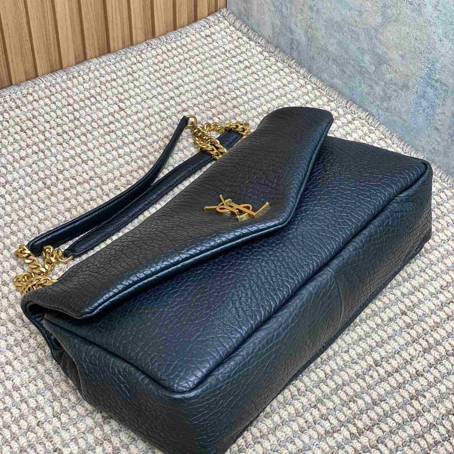 Saint Laurent Calypso Large In Grained Lambskin - FashionPlug