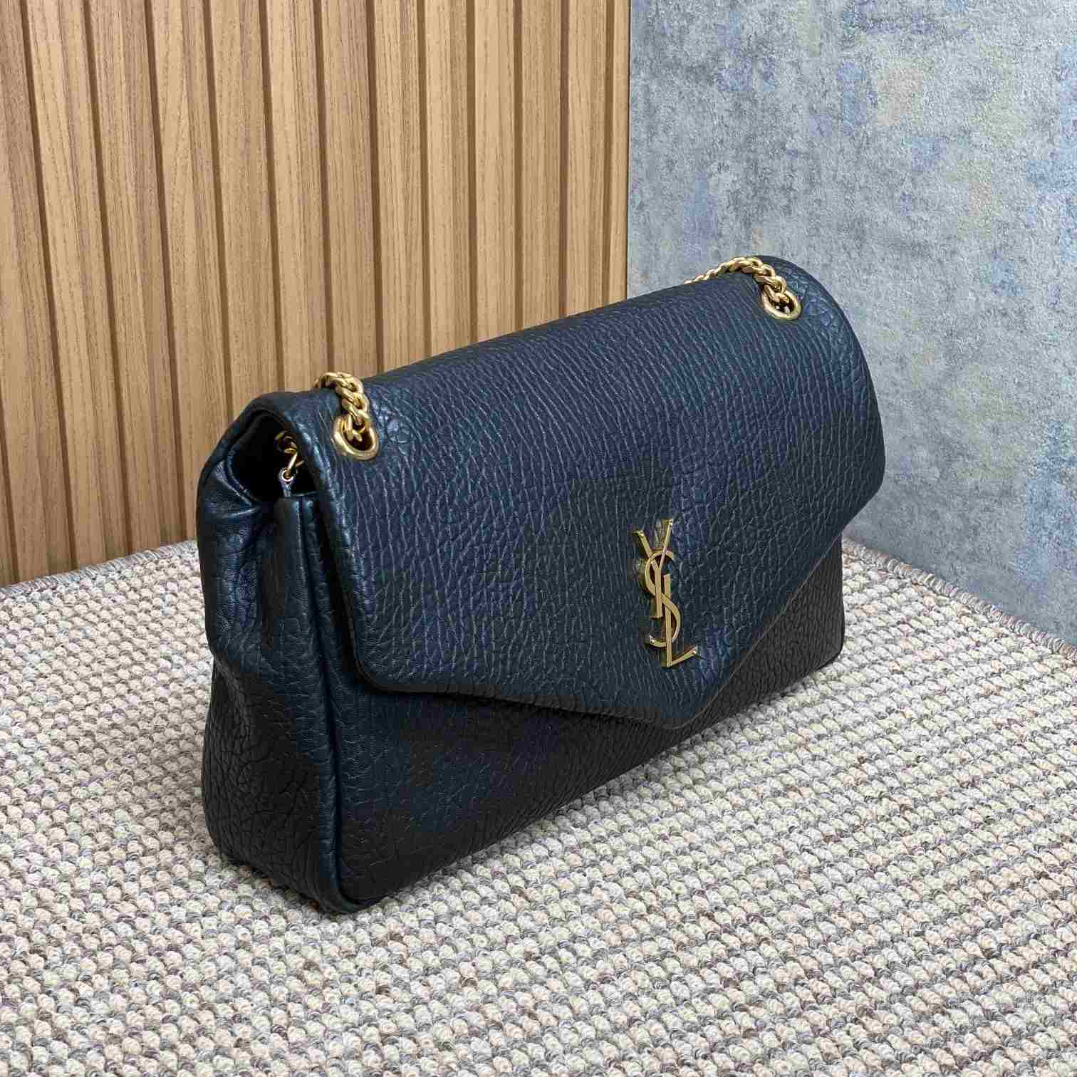 Saint Laurent Calypso Large In Grained Lambskin - FashionPlug