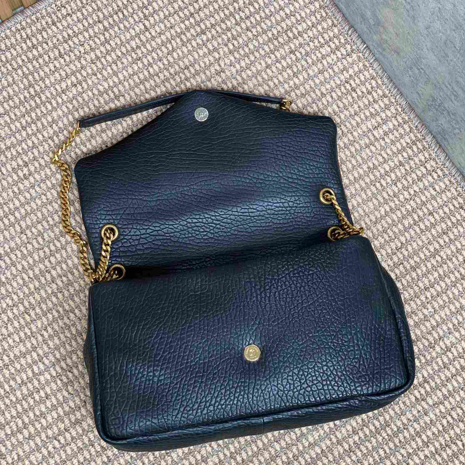 Saint Laurent Calypso Large In Grained Lambskin - FashionPlug