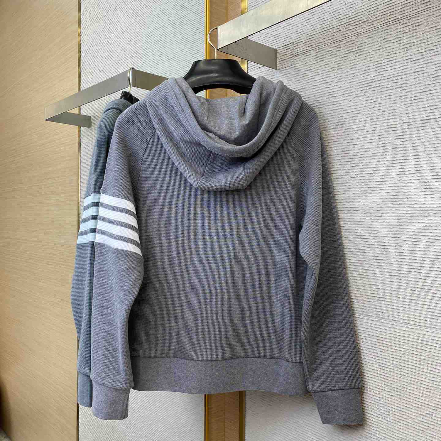 Thom Browne 4-Bar Zip-Up Cashmere Hoodie - FashionPlug