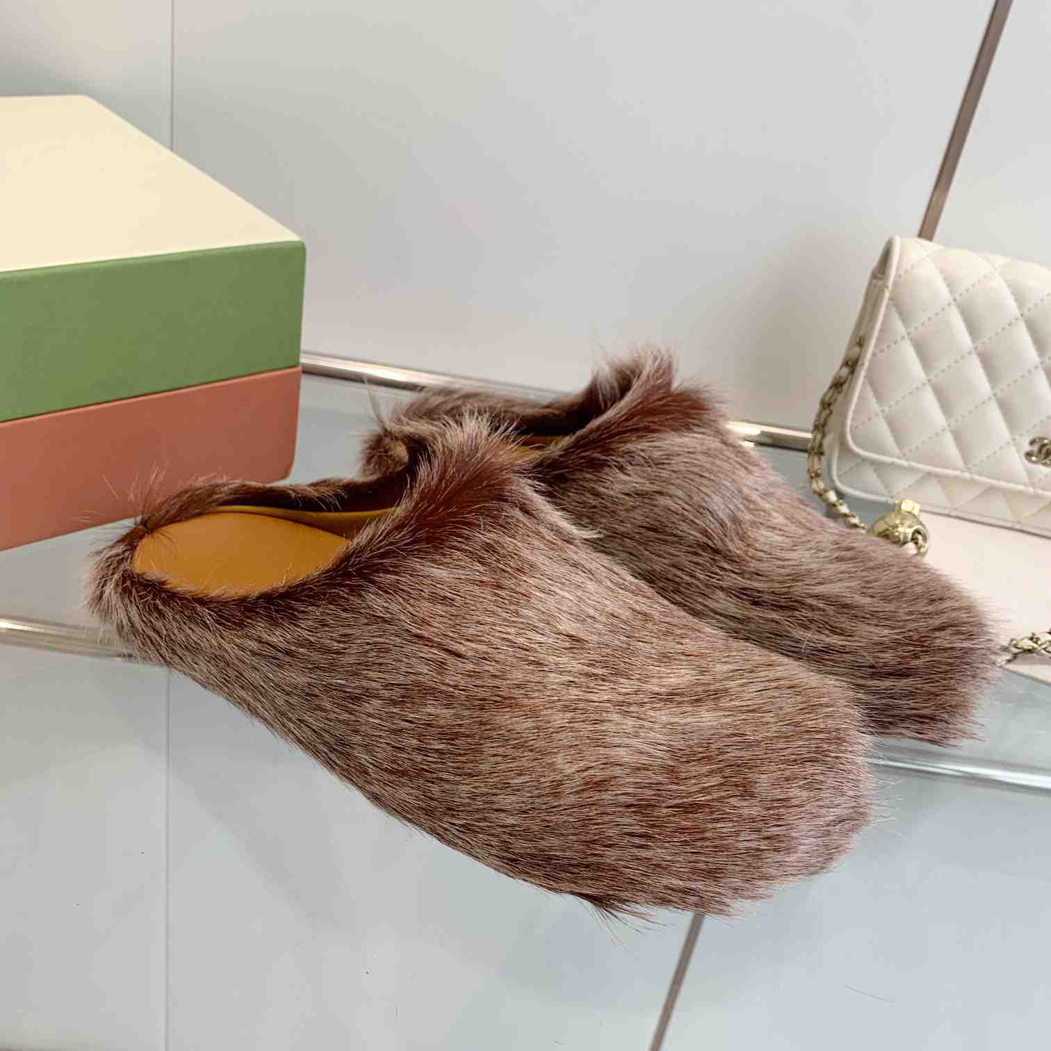 Marni Long Hair Calfskin Fussbett Sabot - FashionPlug
