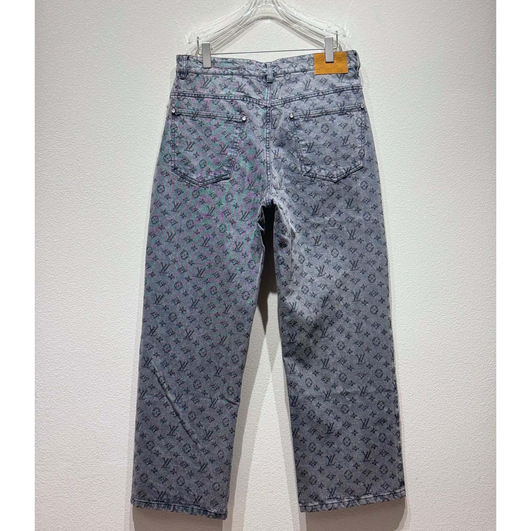 Louis Vuitton Monogram Jacquard Denim Skate Pants   - FashionPlug